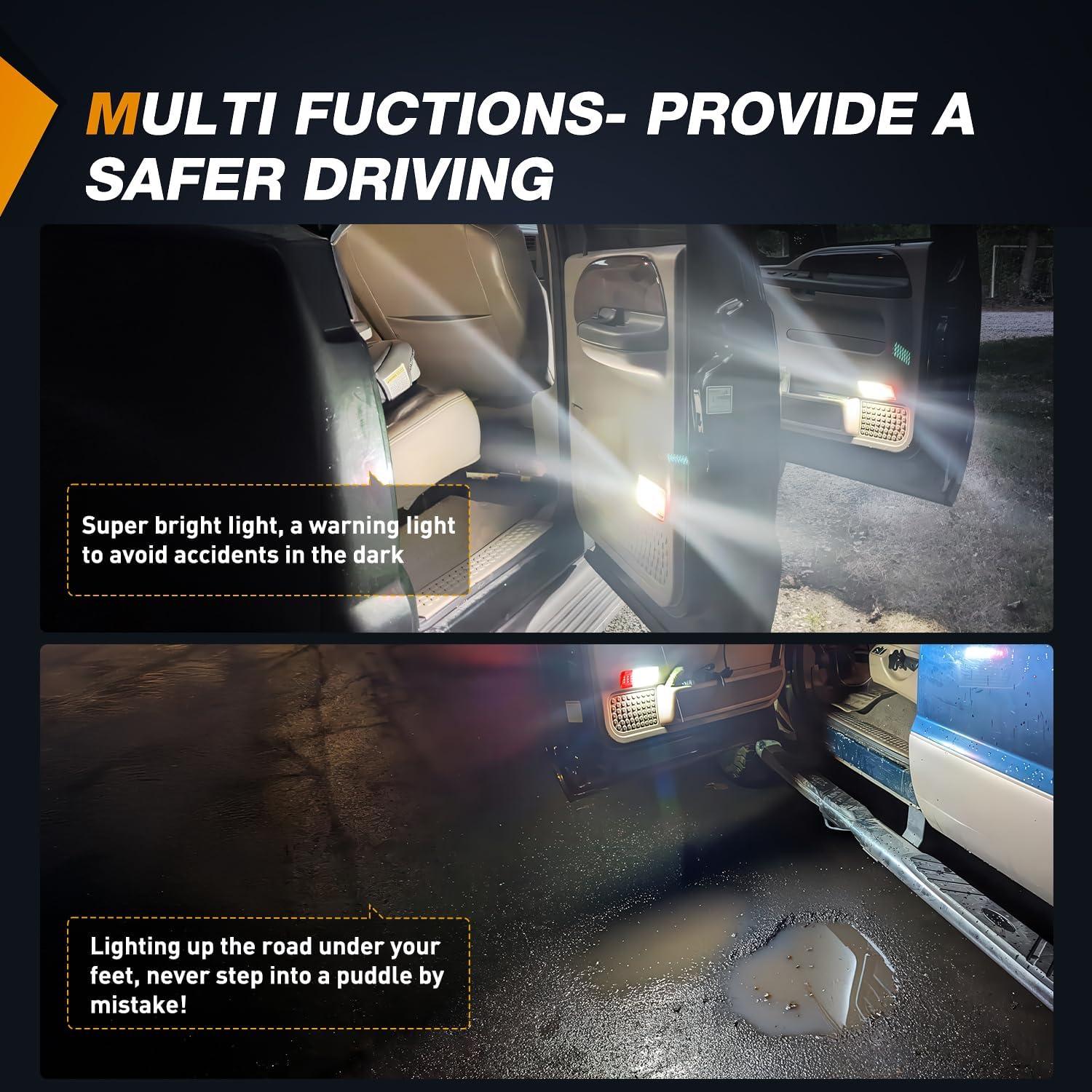 imageNilight 2PCS LED Interior Door Panel Light Courtesy Warning Lights Aqua Beam Plug and Play for Toyota Avalon Sienna Venza Camry Prius 4Runner Lexus IS ES GS LS RX GX LXRedWhite