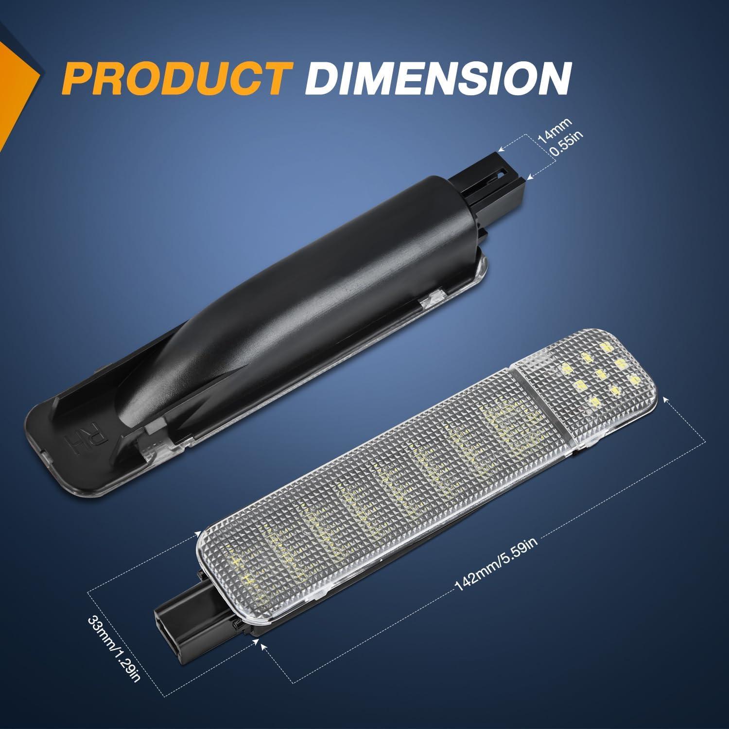 imageNilight 2PCS LED Interior Door Panel Light Courtesy Warning Lights Aqua Beam Plug and Play for Toyota Avalon Sienna Venza Camry Prius 4Runner Lexus IS ES GS LS RX GX LXWhite