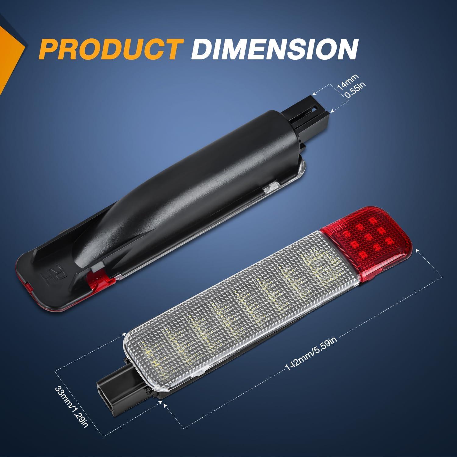 imageNilight 2PCS LED Interior Door Panel Light Courtesy Warning Lights Aqua Beam Plug and Play for Toyota Avalon Sienna Venza Camry Prius 4Runner Lexus IS ES GS LS RX GX LXRedWhite 4PCS