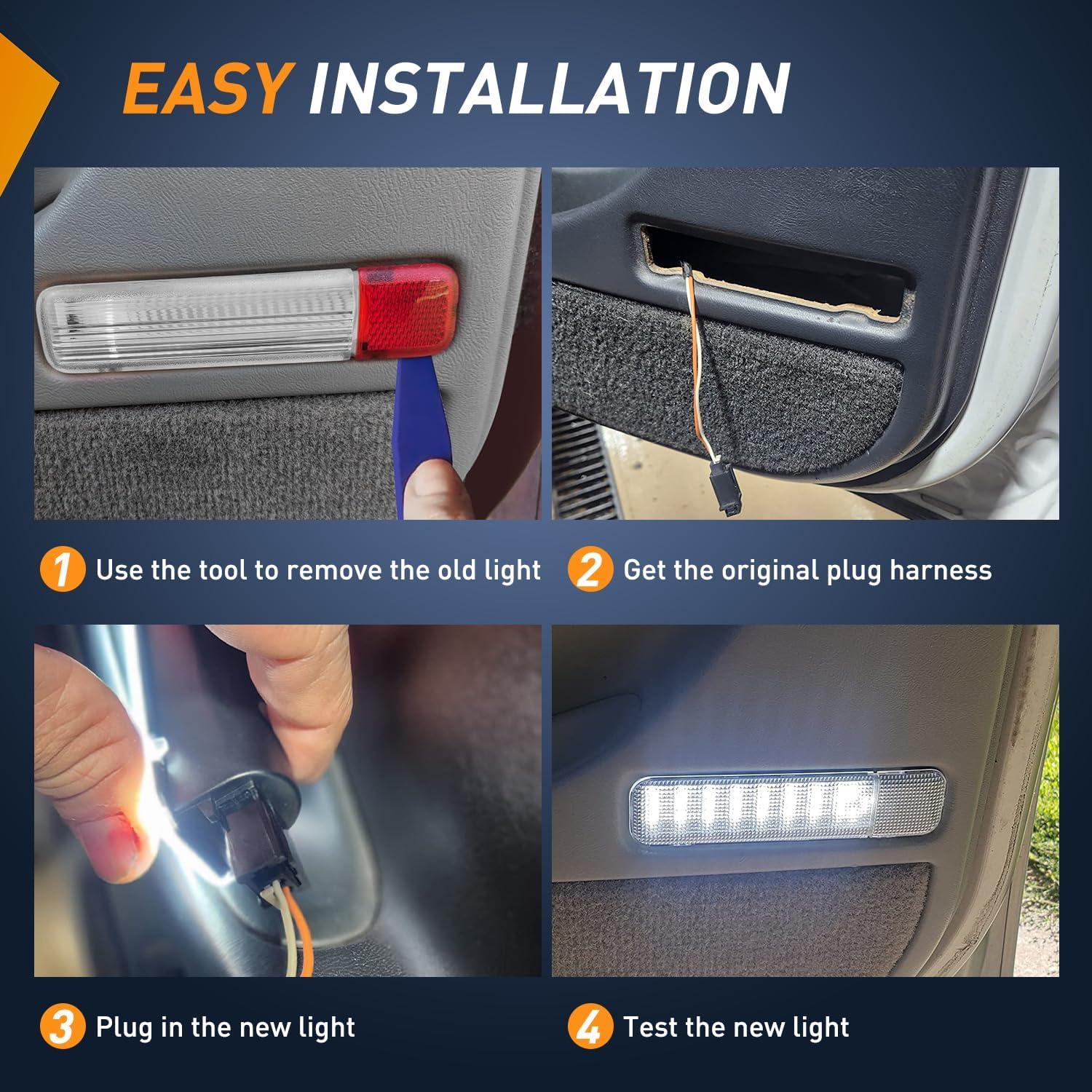 imageNilight 2PCS LED Interior Door Panel Light Courtesy Warning Lights Aqua Beam Plug and Play for Toyota Avalon Sienna Venza Camry Prius 4Runner Lexus IS ES GS LS RX GX LXWhite