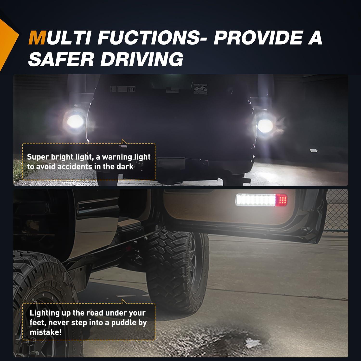 imageNilight 2PCS LED Interior Door Panel Light Courtesy Warning Lights Aqua Beam Plug and Play for Toyota Avalon Sienna Venza Camry Prius 4Runner Lexus IS ES GS LS RX GX LXRedWhite 4PCS