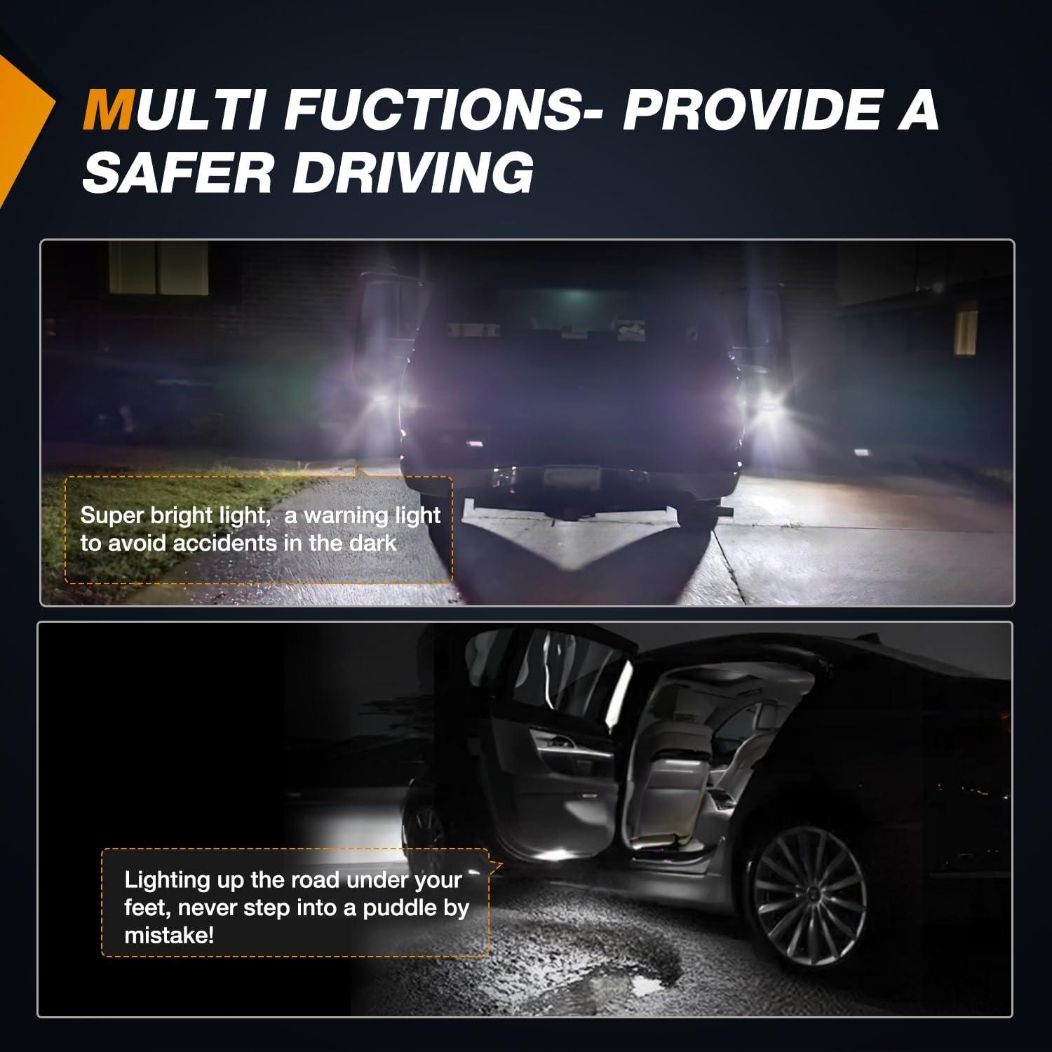 imageNilight 2PCS LED Interior Door Panel Light Courtesy Warning Lights Aqua Beam Plug and Play for Toyota Avalon Sienna Venza Camry Prius 4Runner Lexus IS ES GS LS RX GX LXWhite