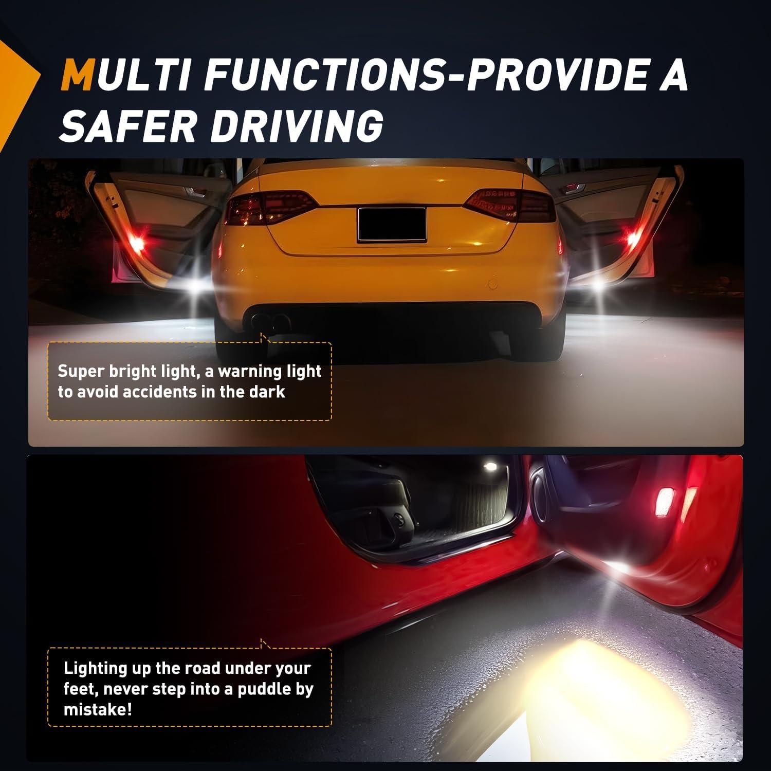 imageNilight 2PCS LED Interior Door Panel Light Courtesy Warning Lights Aqua Beam Plug and Play for Toyota Avalon Sienna Venza Camry Prius 4Runner Lexus IS ES GS LS RX GX LXWhite