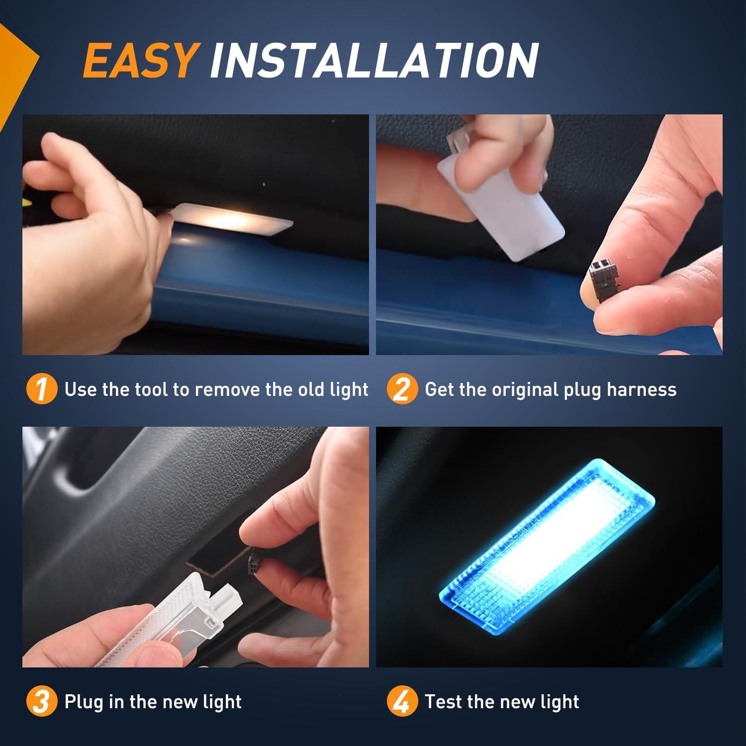 imageNilight 2PCS LED Interior Door Panel Light Courtesy Warning Lights Aqua Beam Plug and Play for Toyota Avalon Sienna Venza Camry Prius 4Runner Lexus IS ES GS LS RX GX LXAqua