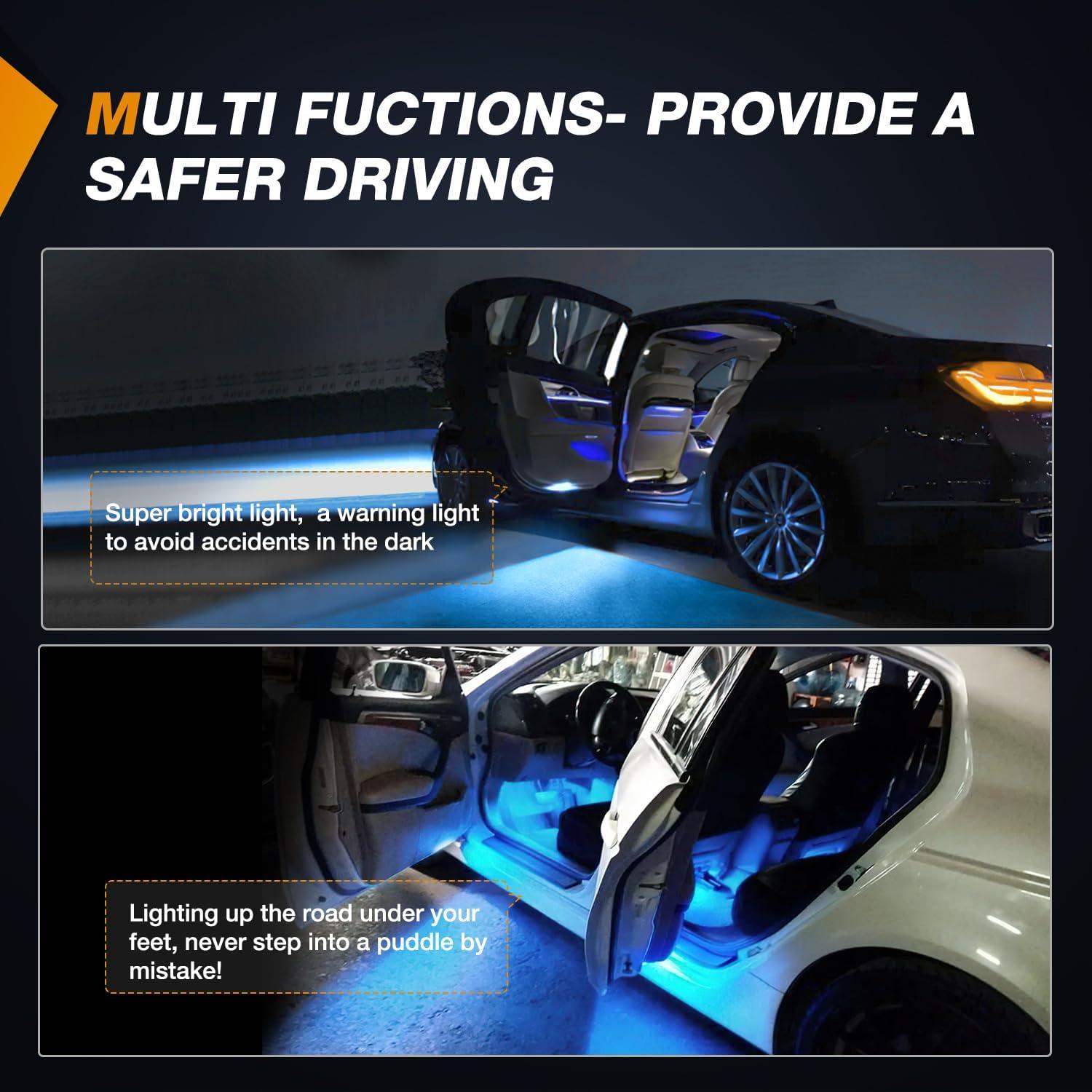 imageNilight 2PCS LED Interior Door Panel Light Courtesy Warning Lights Aqua Beam Plug and Play for Toyota Avalon Sienna Venza Camry Prius 4Runner Lexus IS ES GS LS RX GX LXAqua