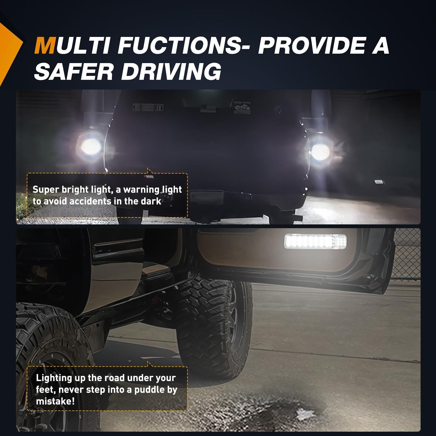 imageNilight 2PCS LED Interior Door Panel Light Courtesy Warning Lights Aqua Beam Plug and Play for Toyota Avalon Sienna Venza Camry Prius 4Runner Lexus IS ES GS LS RX GX LXWhite