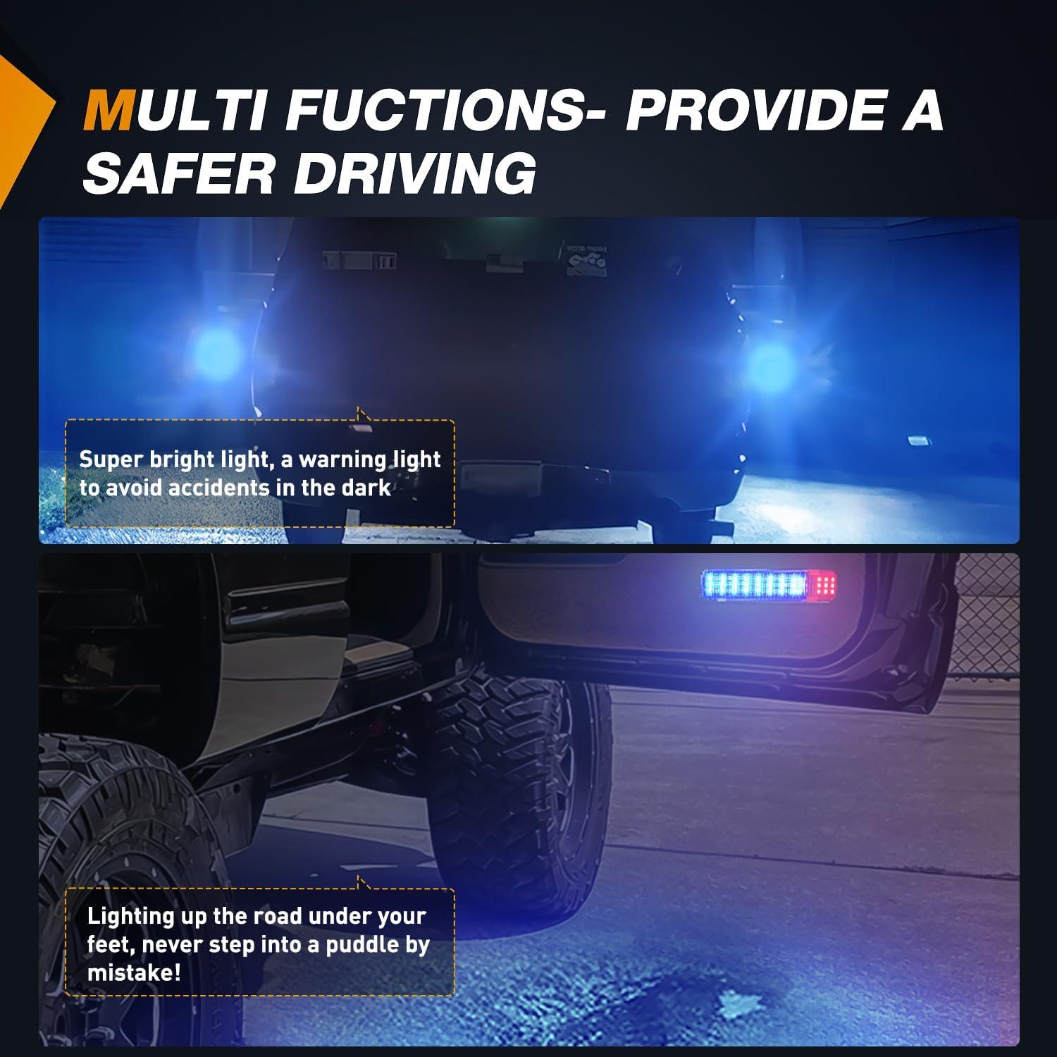 imageNilight 2PCS LED Interior Door Panel Light Courtesy Warning Lights Aqua Beam Plug and Play for Toyota Avalon Sienna Venza Camry Prius 4Runner Lexus IS ES GS LS RX GX LXRedBlue