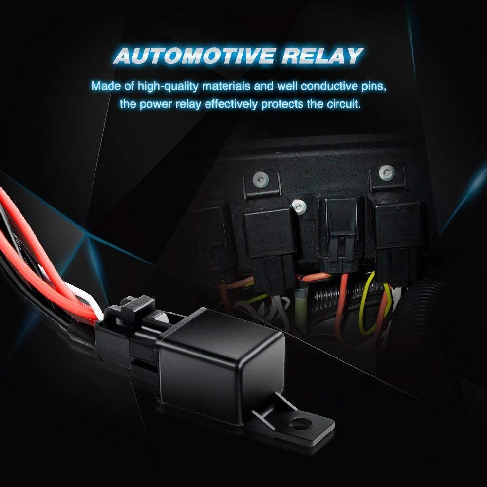 imageNilight 2PCS LED Light Bar Wiring Harness Kit 16AWG 12V On Off Waterproof Switch Power Relay Blade Fuse2 Lead