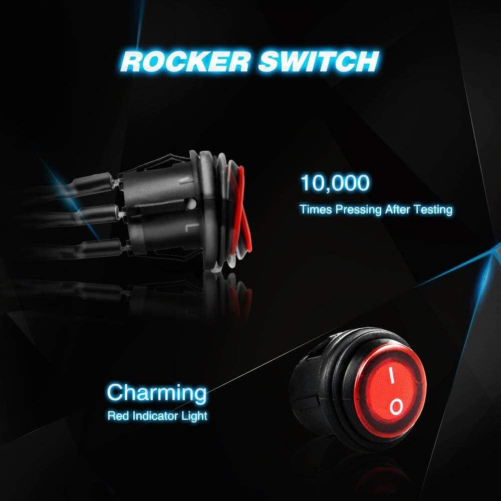 imageNilight 2PCS LED Light Bar Wiring Harness Kit 16AWG 12V On Off Waterproof Switch Power Relay Blade Fuse2 Lead