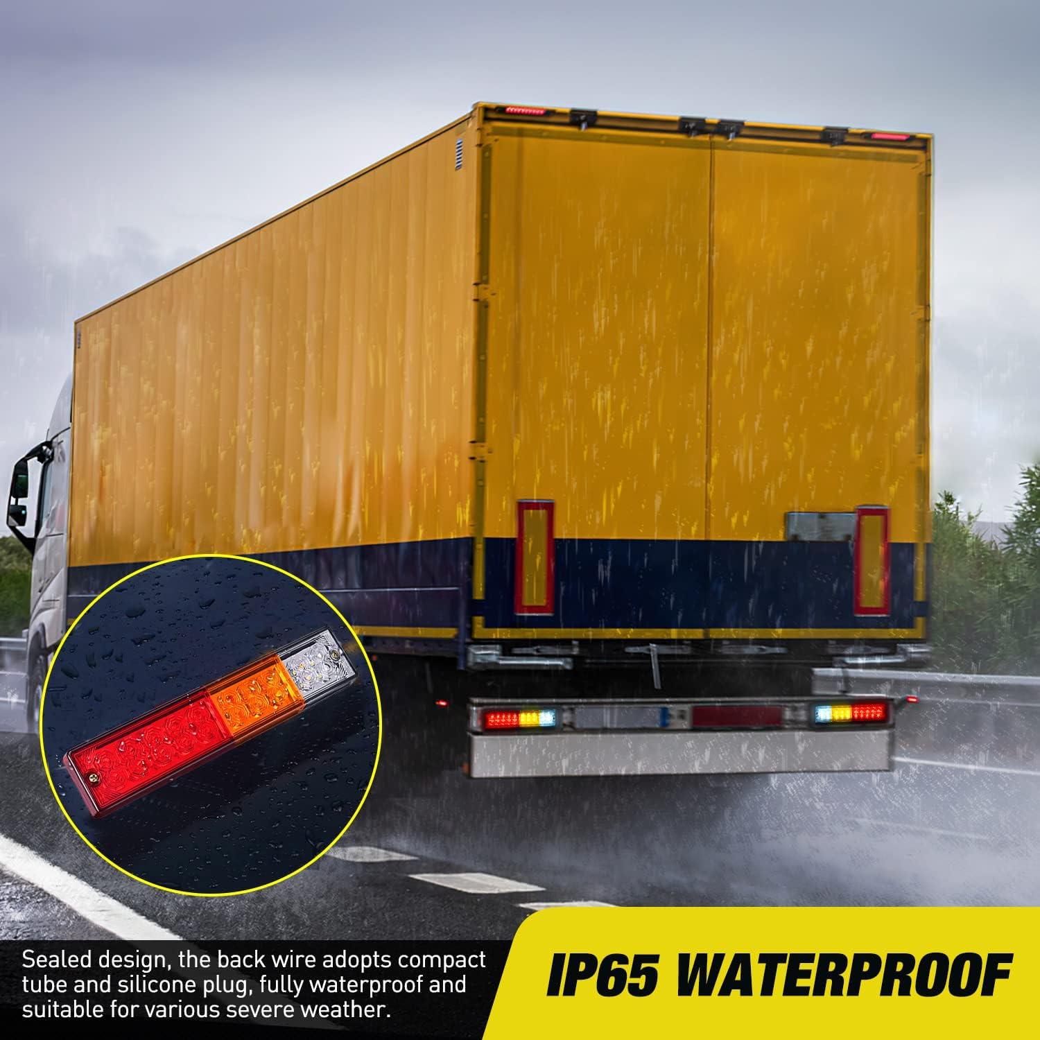 imageNilight 2PCS Trailer Tail Light Kit 40 LED Running Brake Turn Signals Reverse lights Waterproof for 1030V Truck RV UTV Camper Van Boat2Pcs 20LED Trailer Tail Light