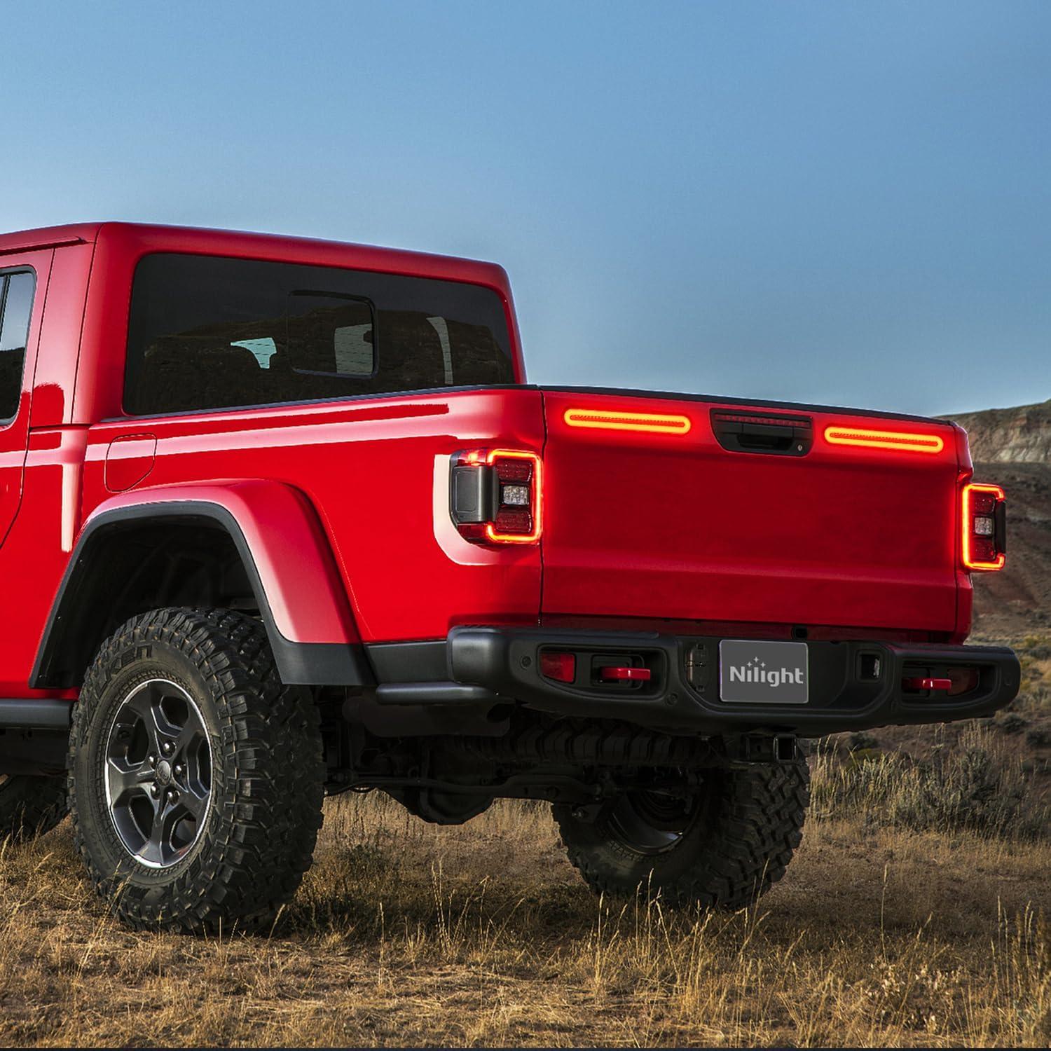 imageNilight 2PCS Trailer Tail Light Kit 40 LED Running Brake Turn Signals Reverse lights Waterproof for 1030V Truck RV UTV Camper Van Boat2Pcs 3in1 9Inch Trailer Lights