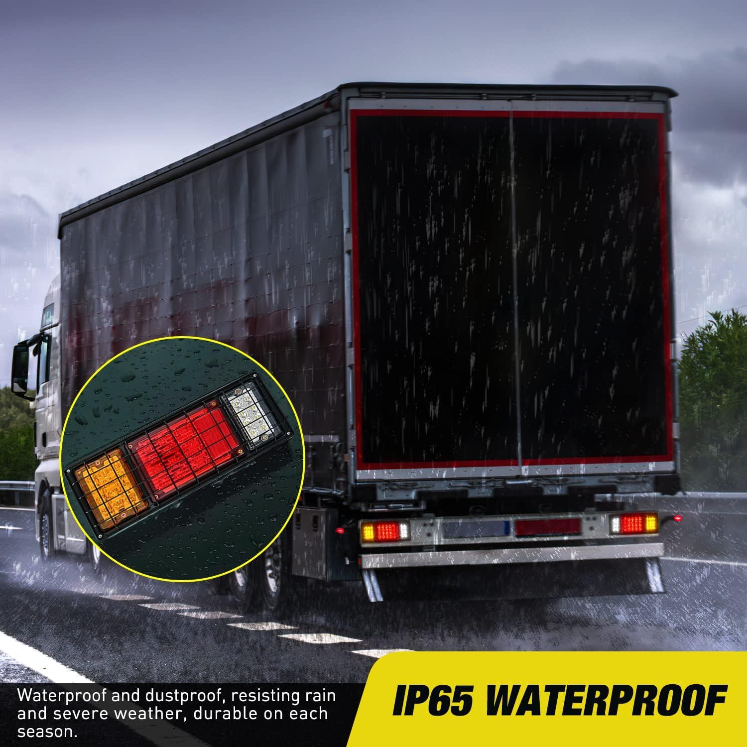 imageNilight 2PCS Trailer Tail Light Kit 40 LED Running Brake Turn Signals Reverse lights Waterproof for 1030V Truck RV UTV Camper Van Boat2Pcs 40LED Trailer Tail Light