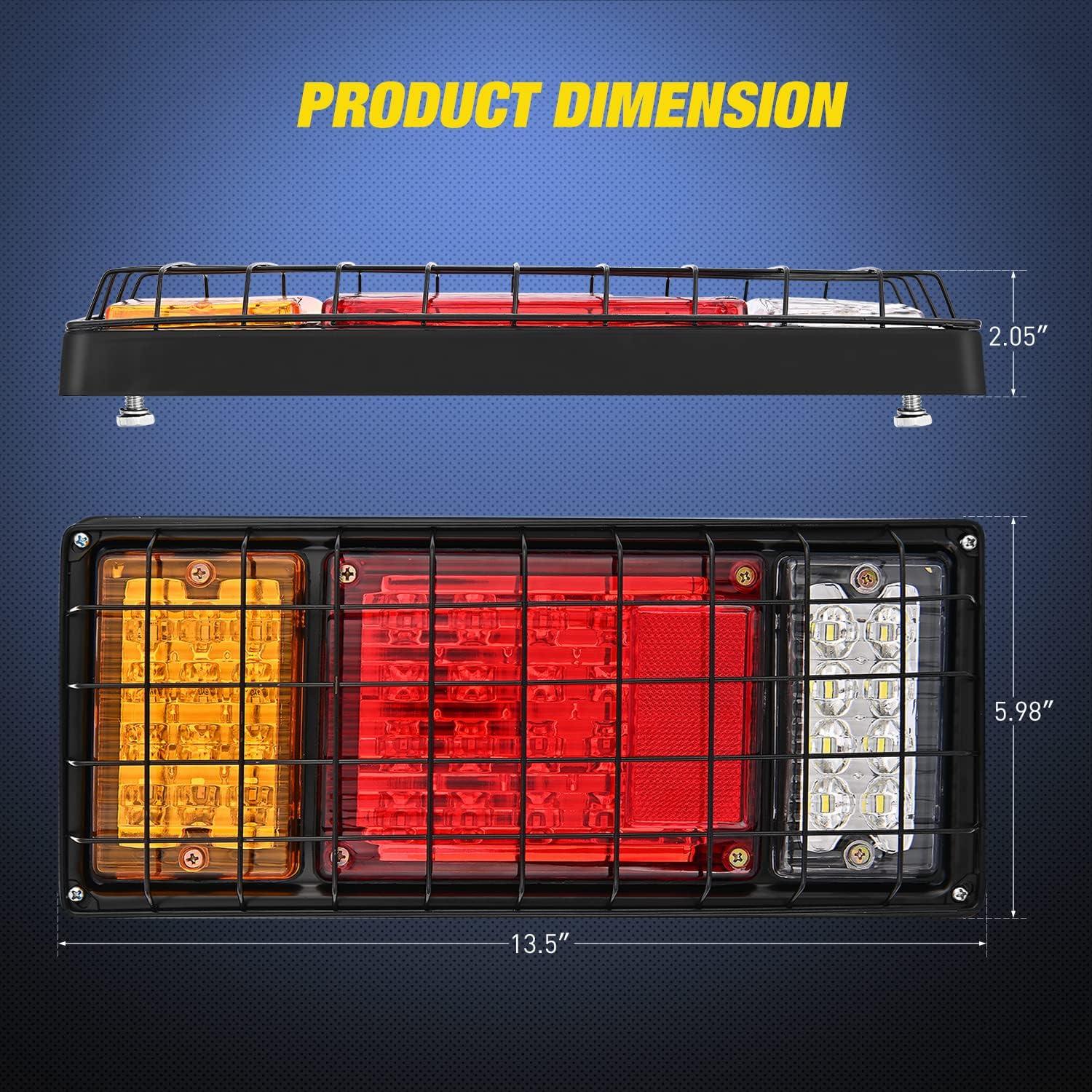 imageNilight 2PCS Trailer Tail Light Kit 40 LED Running Brake Turn Signals Reverse lights Waterproof for 1030V Truck RV UTV Camper Van Boat2Pcs 40LED Trailer Tail Light