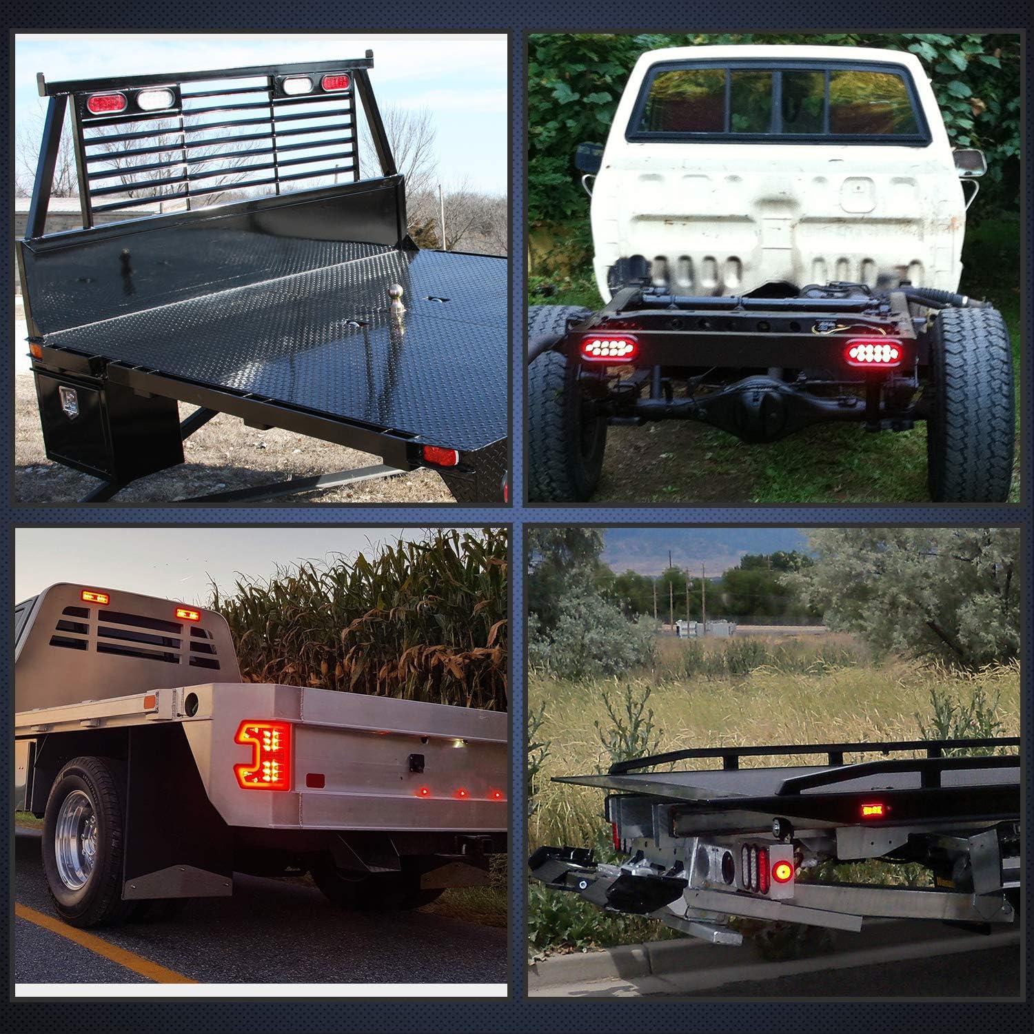 imageNilight 2PCS Trailer Tail Light Kit 40 LED Running Brake Turn Signals Reverse lights Waterproof for 1030V Truck RV UTV Camper Van Boat2Pcs 6 Trailer Tail Lights