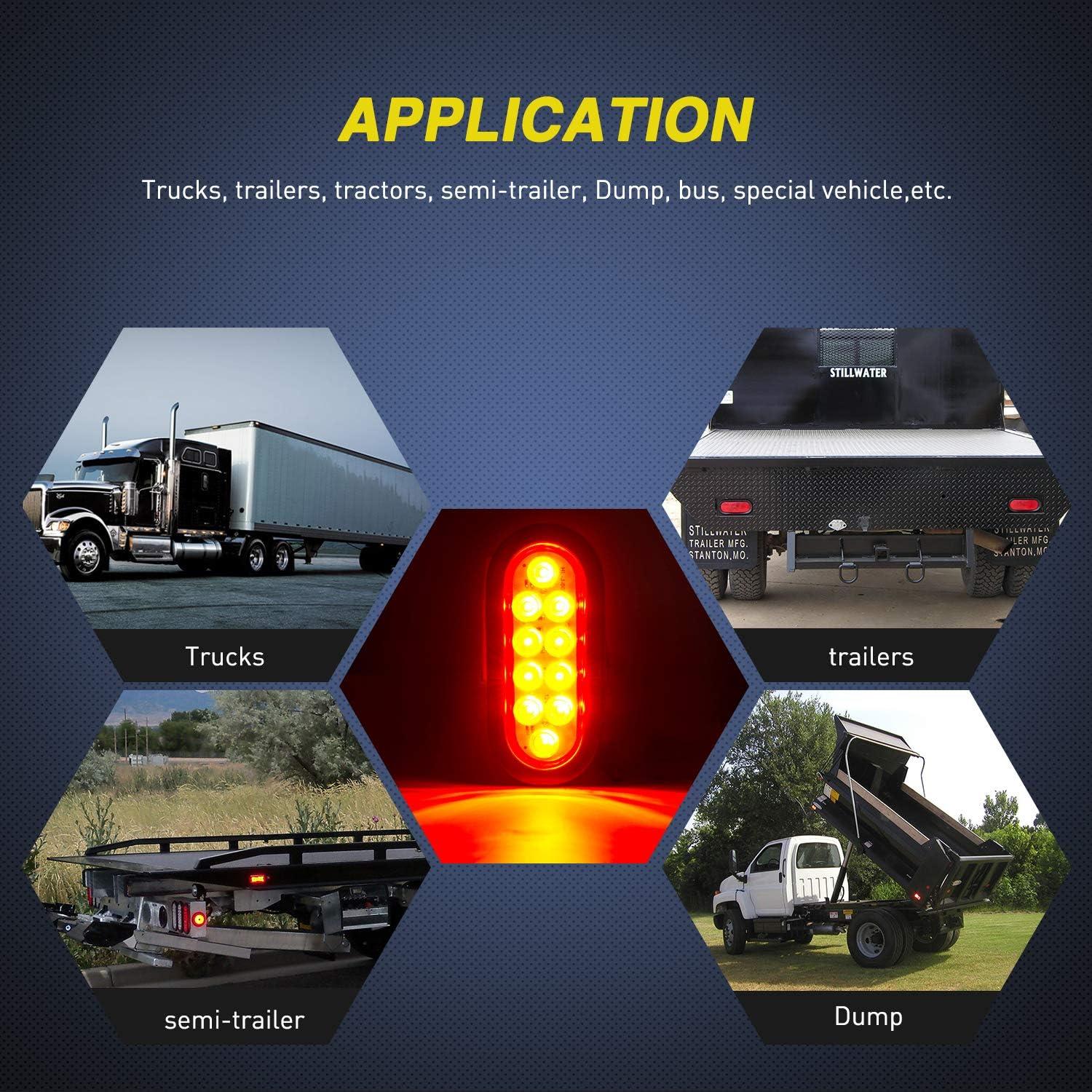 imageNilight 2PCS Trailer Tail Light Kit 40 LED Running Brake Turn Signals Reverse lights Waterproof for 1030V Truck RV UTV Camper Van Boat2Pcs 6 Trailer Tail Lights