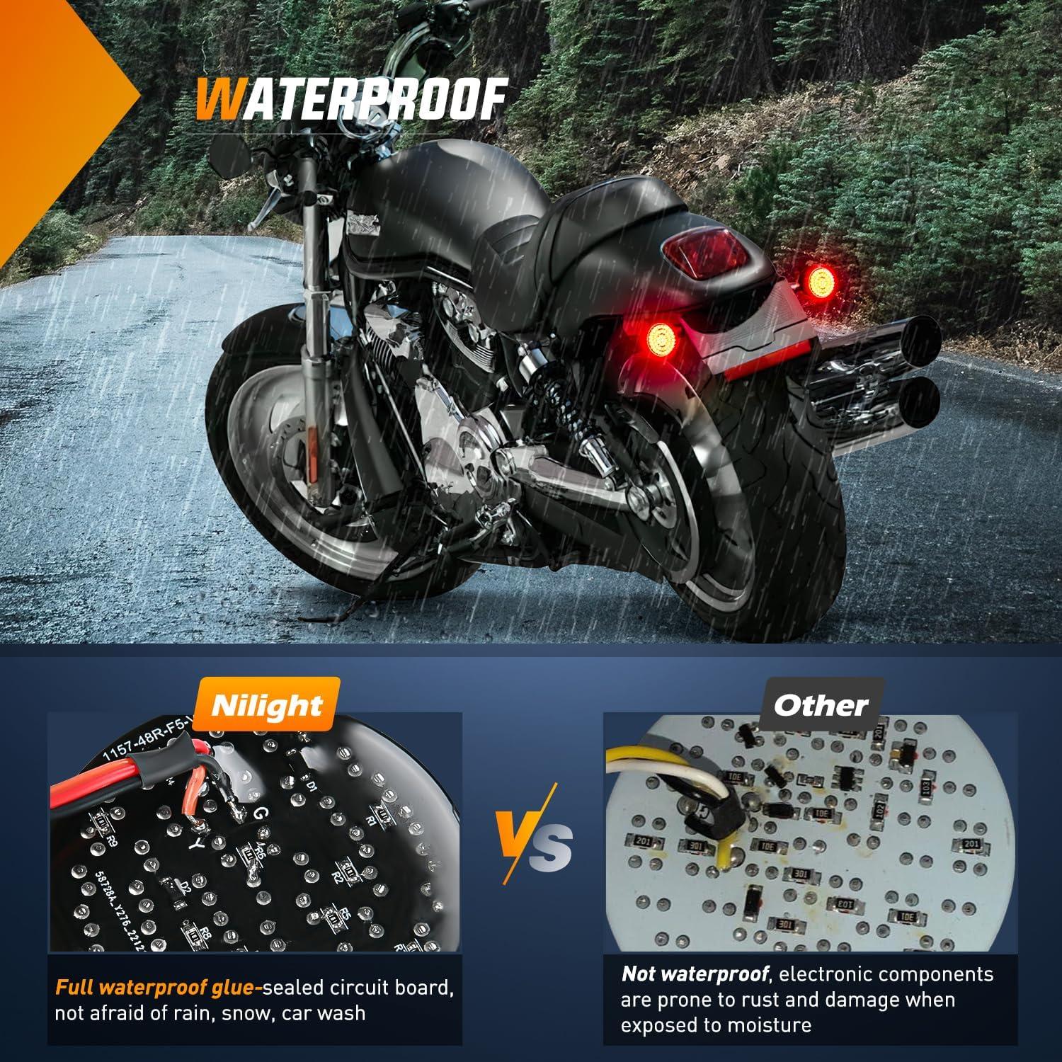 imageNilight 2PCS Trailer Tail Light Kit 40 LED Running Brake Turn Signals Reverse lights Waterproof for 1030V Truck RV UTV Camper Van BoatClear turn signal light