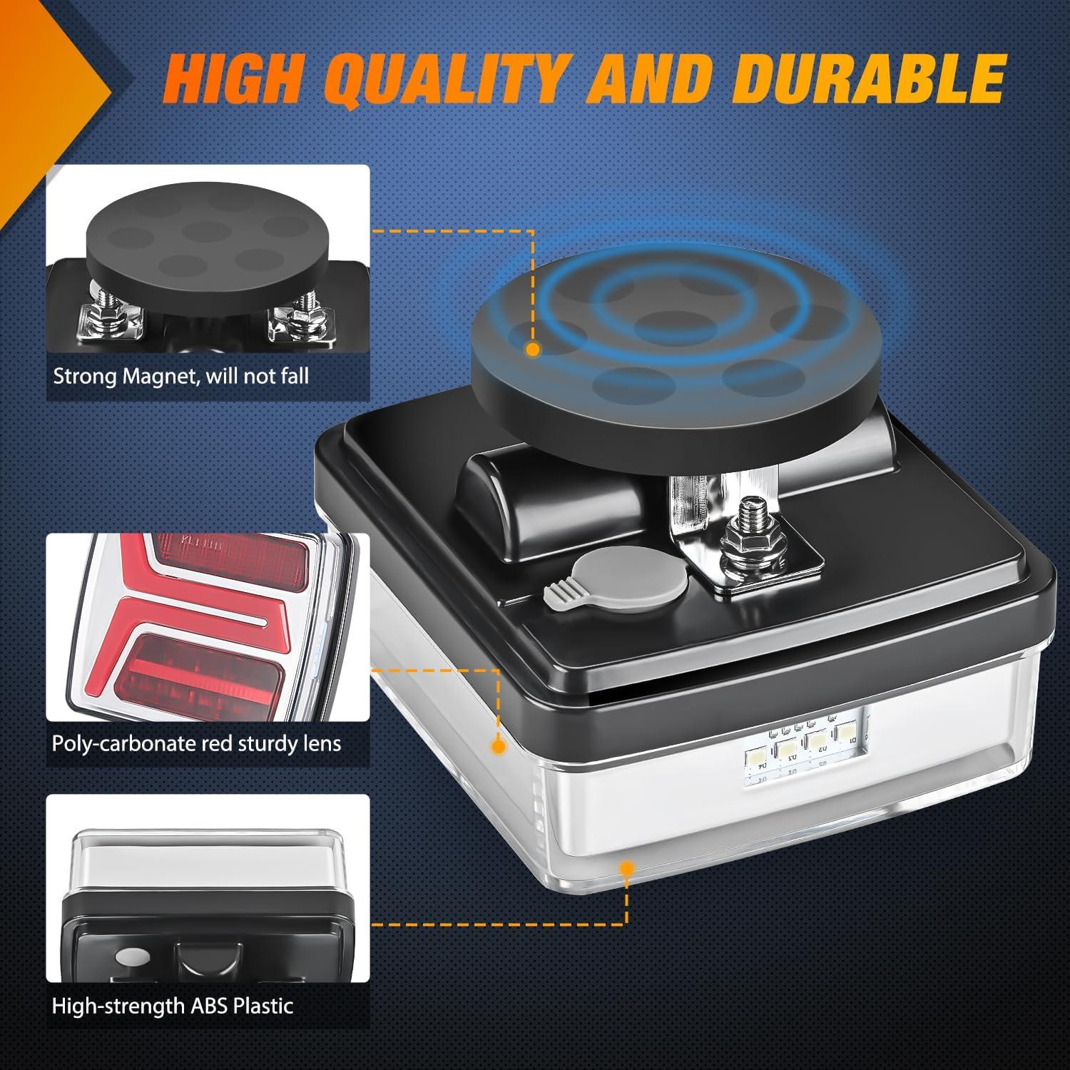 imageNilight 2PCS Trailer Tail Light Kit 40 LED Running Brake Turn Signals Reverse lights Waterproof for 1030V Truck RV UTV Camper Van BoatMagnetic Trailer Lights