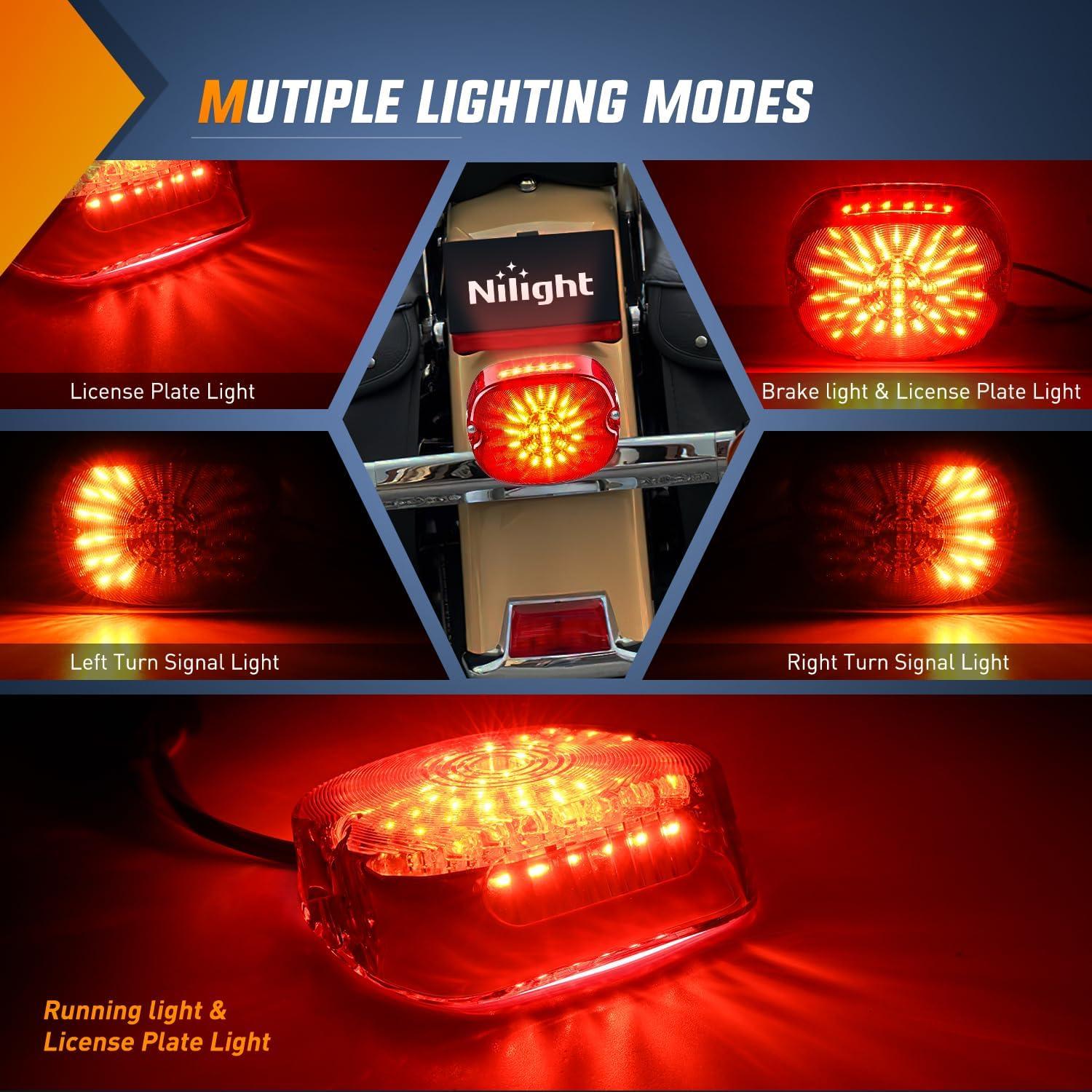 imageNilight 2PCS Trailer Tail Light Kit 40 LED Running Brake Turn Signals Reverse lights Waterproof for 1030V Truck RV UTV Camper Van BoatRed Lens taillight