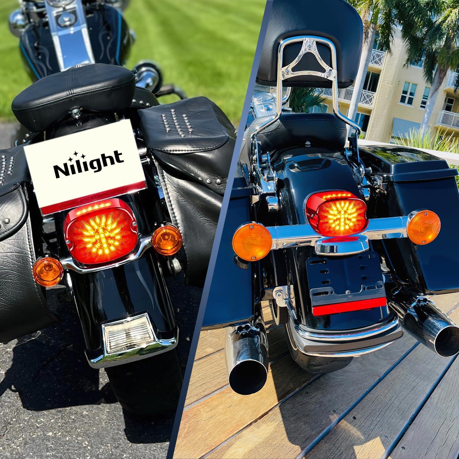 imageNilight 2PCS Trailer Tail Light Kit 40 LED Running Brake Turn Signals Reverse lights Waterproof for 1030V Truck RV UTV Camper Van BoatRed Lens taillight