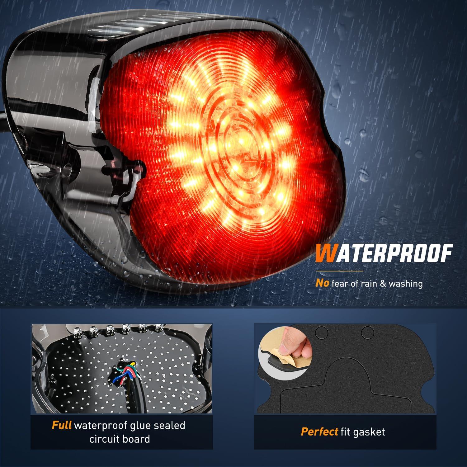 imageNilight 2PCS Trailer Tail Light Kit 40 LED Running Brake Turn Signals Reverse lights Waterproof for 1030V Truck RV UTV Camper Van BoatSmoked Lens taillight