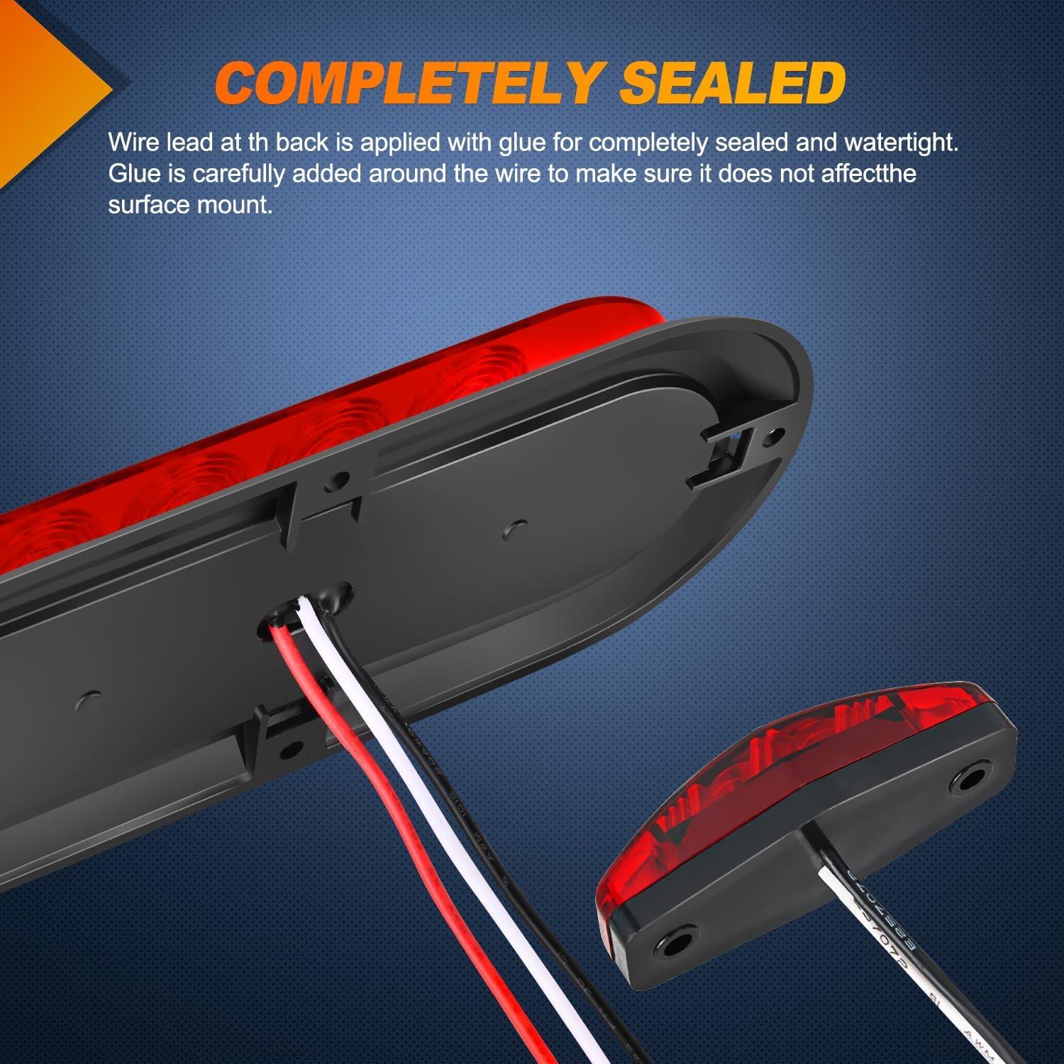 imageNilight 2PCS Trailer Tail Light Kit 40 LED Running Brake Turn Signals Reverse lights Waterproof for 1030V Truck RV UTV Camper Van BoatTail Lights Screws wMarker Light