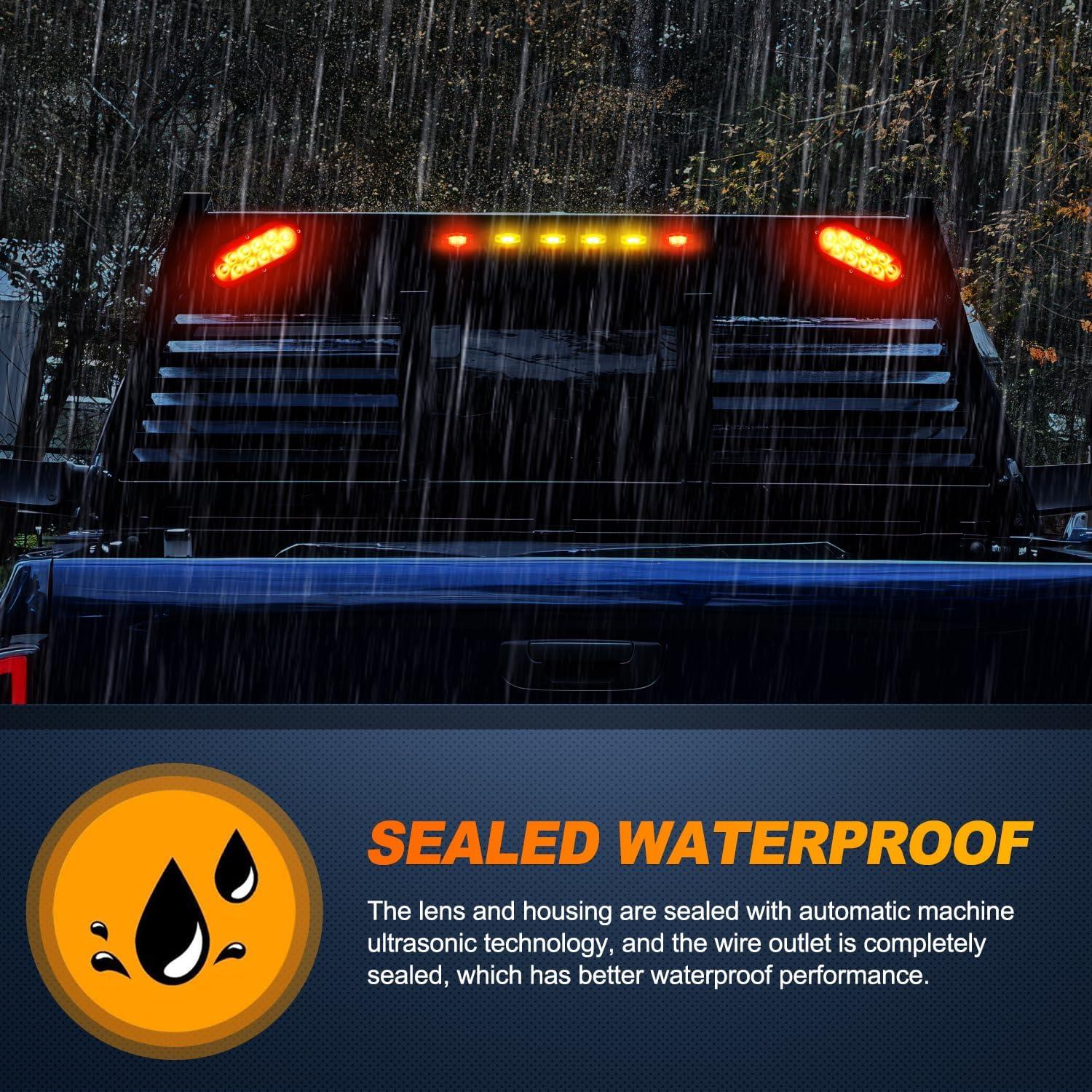 imageNilight 2PCS Trailer Tail Light Kit 40 LED Running Brake Turn Signals Reverse lights Waterproof for 1030V Truck RV UTV Camper Van BoatTail Lights Screws wMarker Light