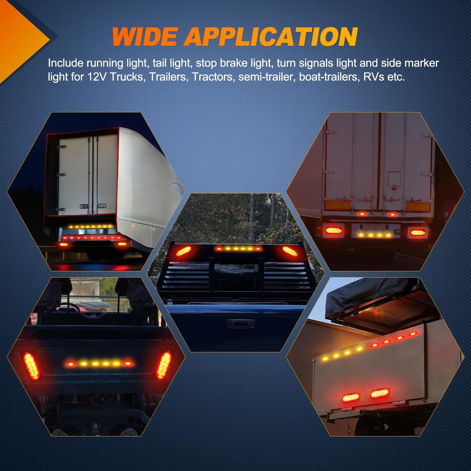 imageNilight 2PCS Trailer Tail Light Kit 40 LED Running Brake Turn Signals Reverse lights Waterproof for 1030V Truck RV UTV Camper Van BoatTail Lights Screws wMarker Light