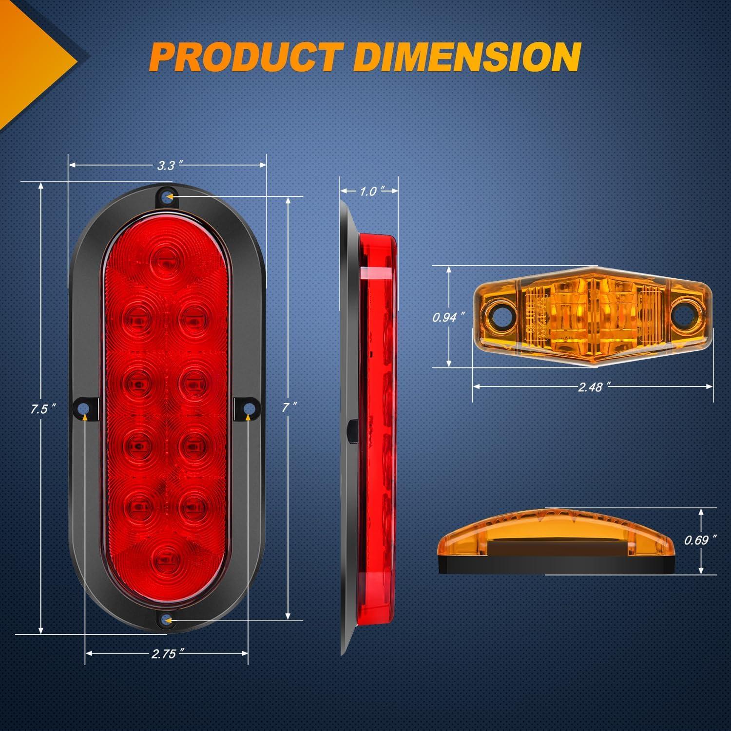 imageNilight 2PCS Trailer Tail Light Kit 40 LED Running Brake Turn Signals Reverse lights Waterproof for 1030V Truck RV UTV Camper Van BoatTail Lights Screws wMarker Light