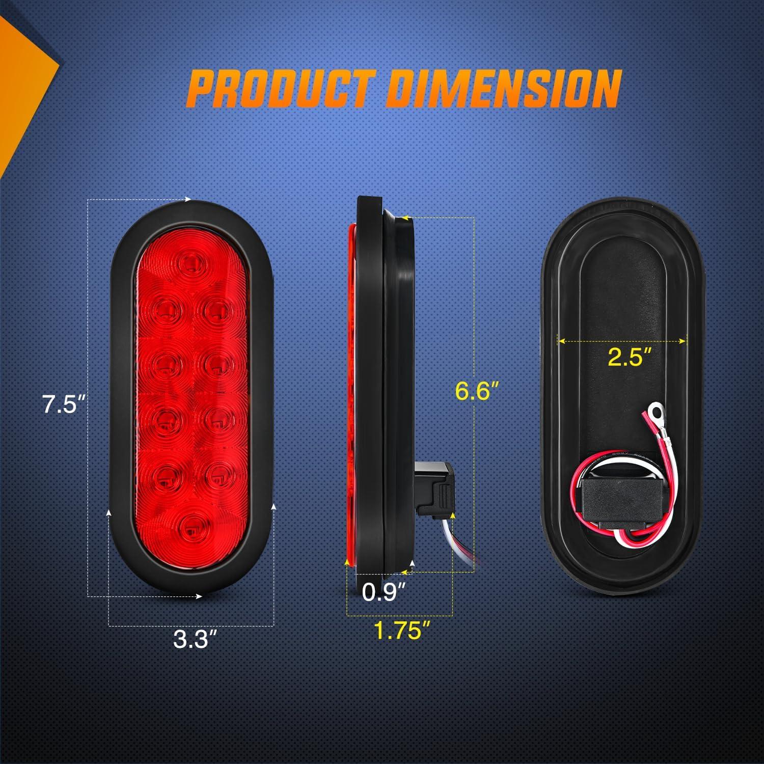 imageNilight 2PCS Trailer Tail Light Kit 40 LED Running Brake Turn Signals Reverse lights Waterproof for 1030V Truck RV UTV Camper Van BoatTail Lights wMarker Light wID Light Bar