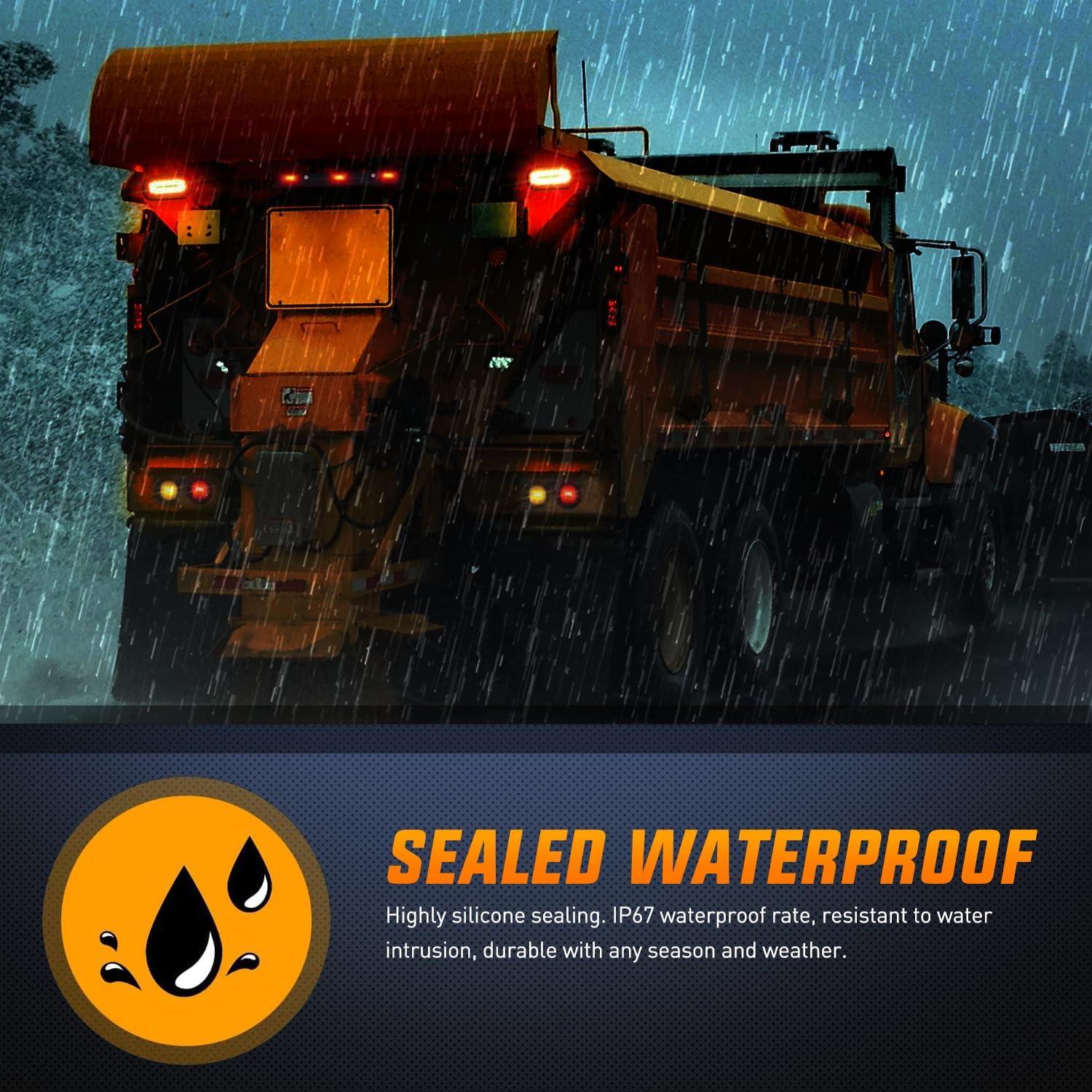 imageNilight 2PCS Trailer Tail Light Kit 40 LED Running Brake Turn Signals Reverse lights Waterproof for 1030V Truck RV UTV Camper Van BoatTail Lights wMarker Light wID Light Bar