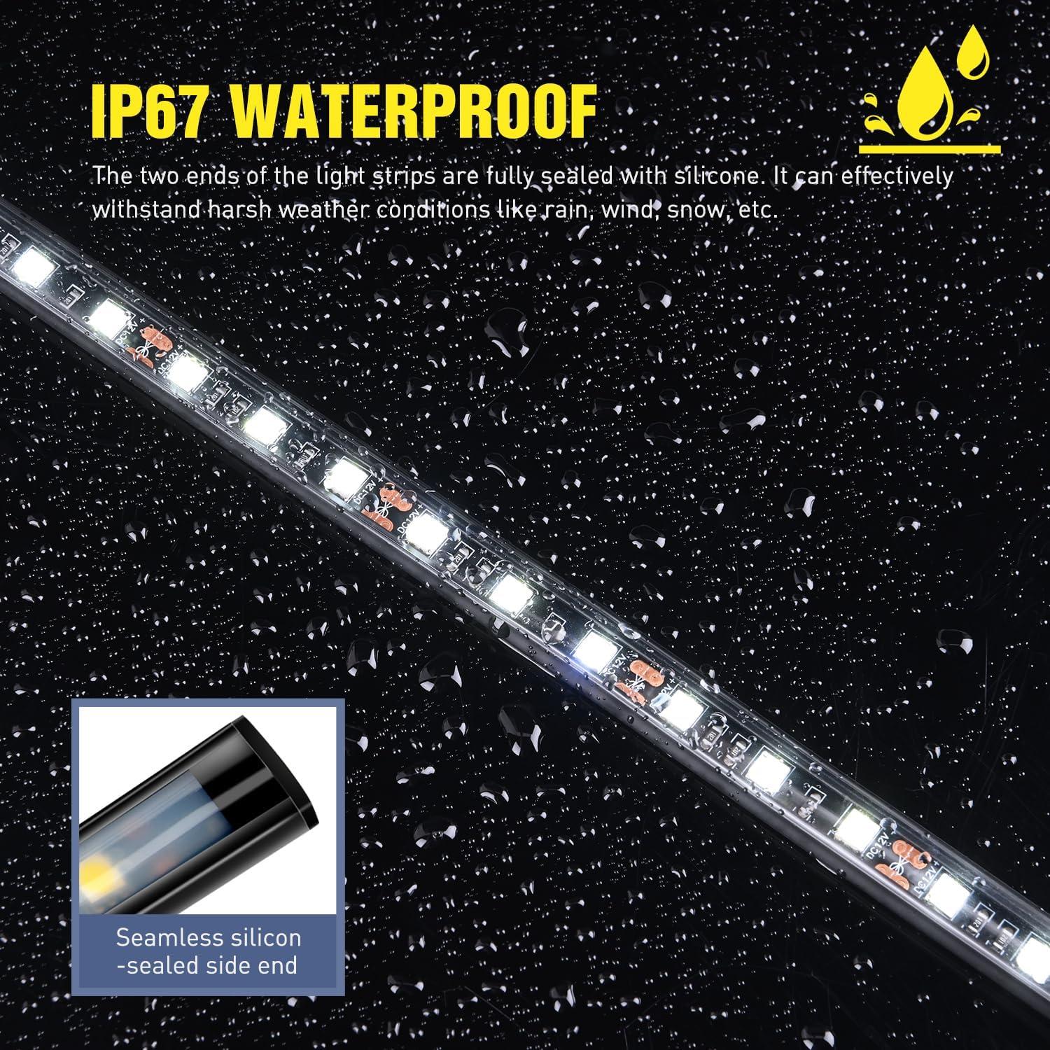 imageNilight 2pcs Under Hood Light Strip 42LED Waterproof Underhood Work Light with OnOff Switch Blade Fuse Engine Bay Repair Light White 12V for Car Truck SUV205 Inch 1PC