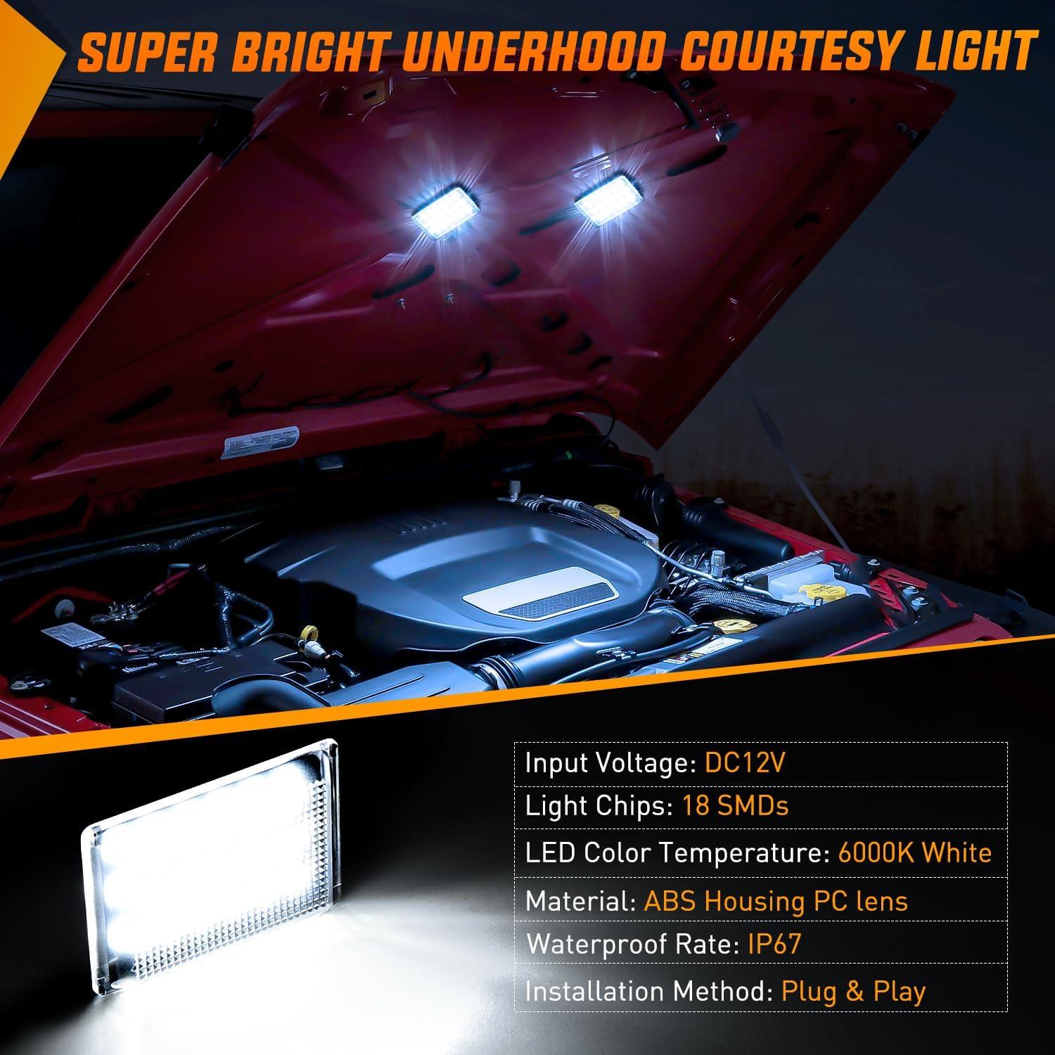 imageNilight 2pcs Under Hood Light Strip 42LED Waterproof Underhood Work Light with OnOff Switch Blade Fuse Engine Bay Repair Light White 12V for Car Truck SUVfor Ram Dakota Charger  Wrangler Grand Cherokee