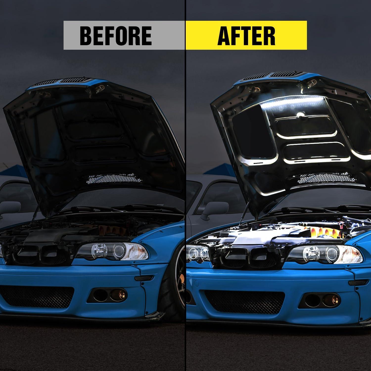 imageNilight 2pcs Under Hood Light Strip 42LED Waterproof Underhood Work Light with OnOff Switch Blade Fuse Engine Bay Repair Light White 12V for Car Truck SUV205 Inch 1PC