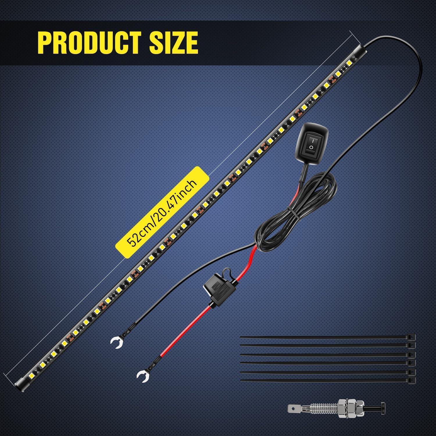 imageNilight 2pcs Under Hood Light Strip 42LED Waterproof Underhood Work Light with OnOff Switch Blade Fuse Engine Bay Repair Light White 12V for Car Truck SUV205 Inch 1PC