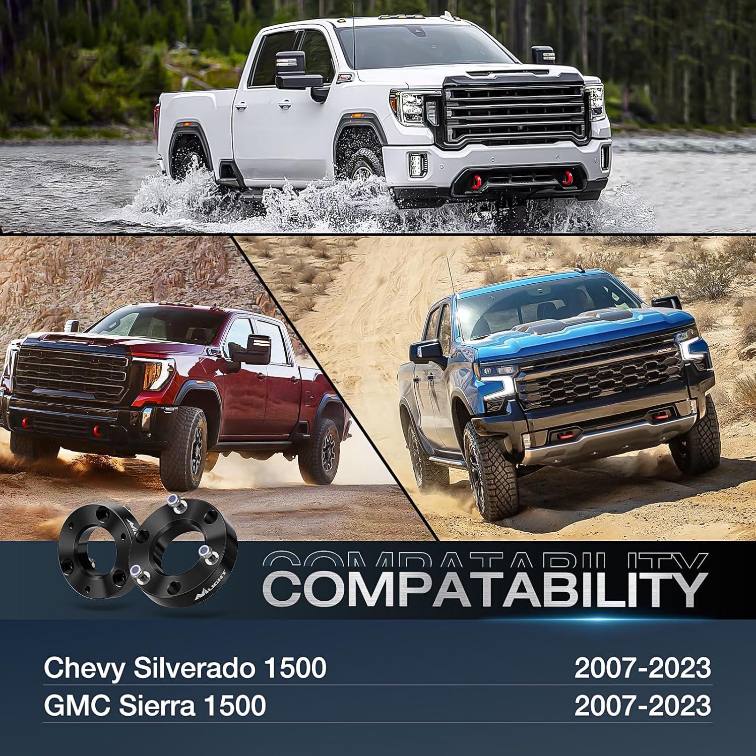 imageNilight 2quot Front Leveling Lift Kit for Chevy Silverado 1500GMC Sierra 1500 2007 2008 2009 2010 2011 2012 2013 2014 2015 2016 2017 2018 2019 2020 2021 2022 2023Chevy Silverado 1500GMC Sierra 20072024