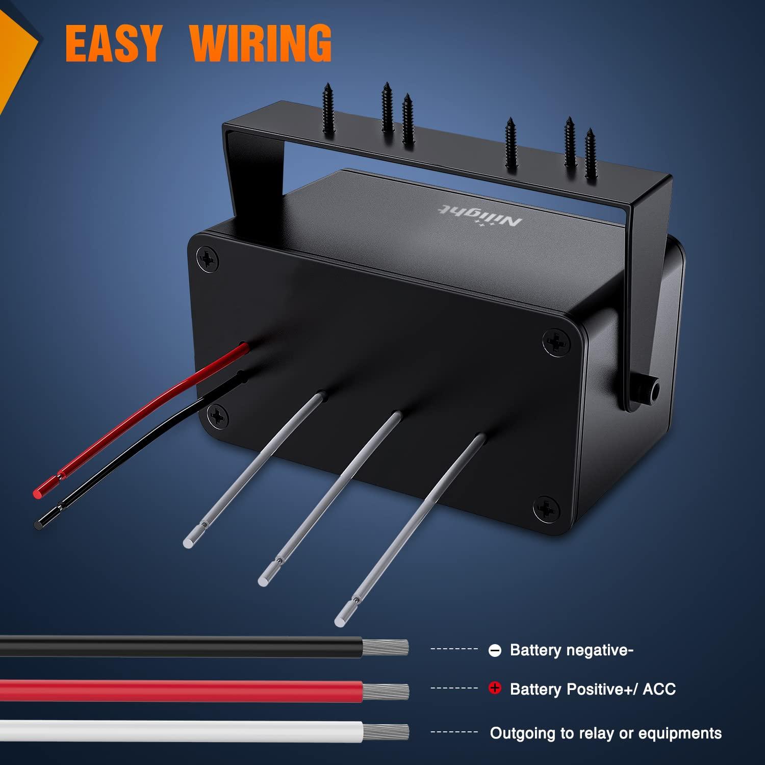 imageNilight 3 Gang Rocker Switch Panel with 48 Amp Dual USB Charger Voltmeter Waterproof 12V 24V DC Rocker Switch with Night Glow Stickers for Cars Trucks Boats RVs 2 Years WarrantyBlueBlueBox