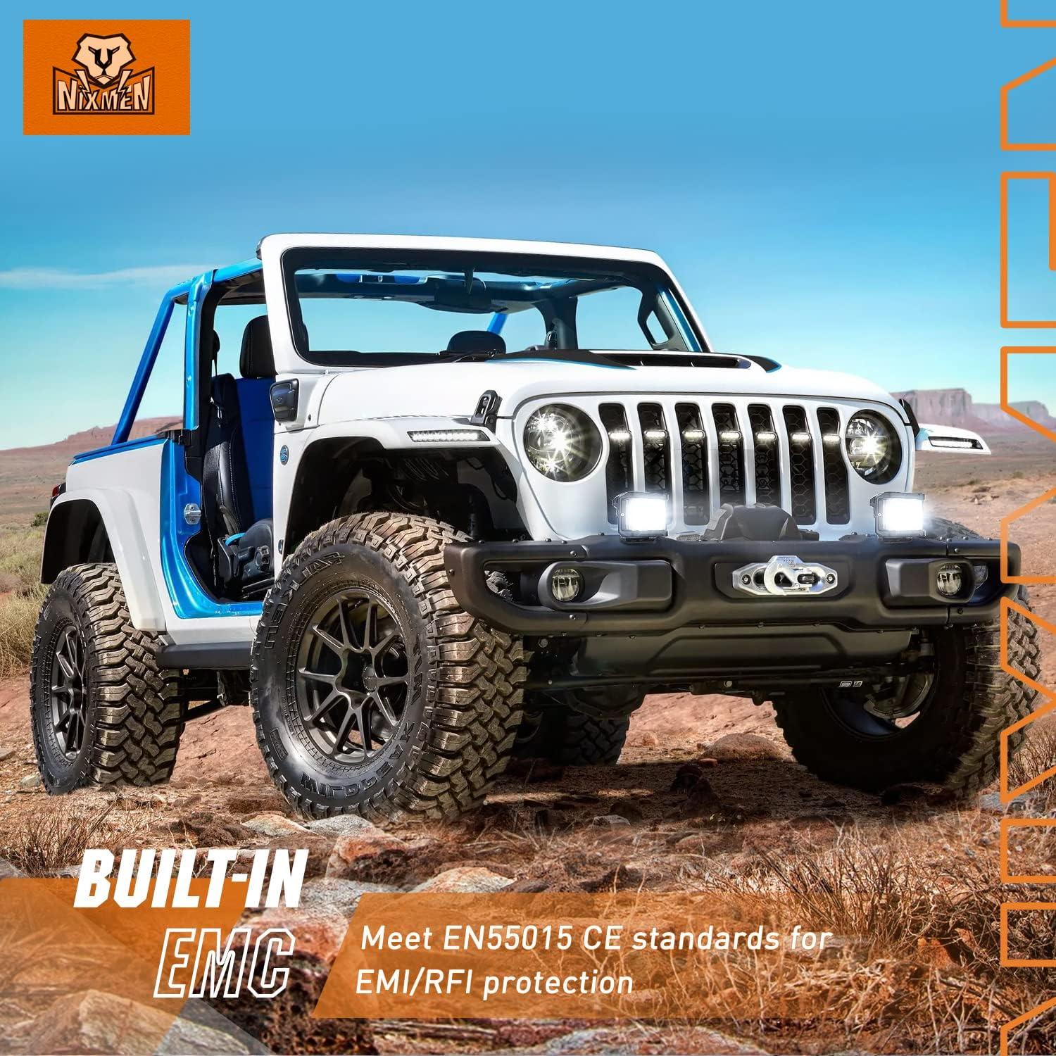 imageNilight 3 Inch Cube LED Pod Light Bar 20W 2100LM Super Flood ScrewLess Offroad Driving Work Lights w16AWG DT Wiring Harness Kit for Truck UTV 4x4 ATV MotorcycleWhite