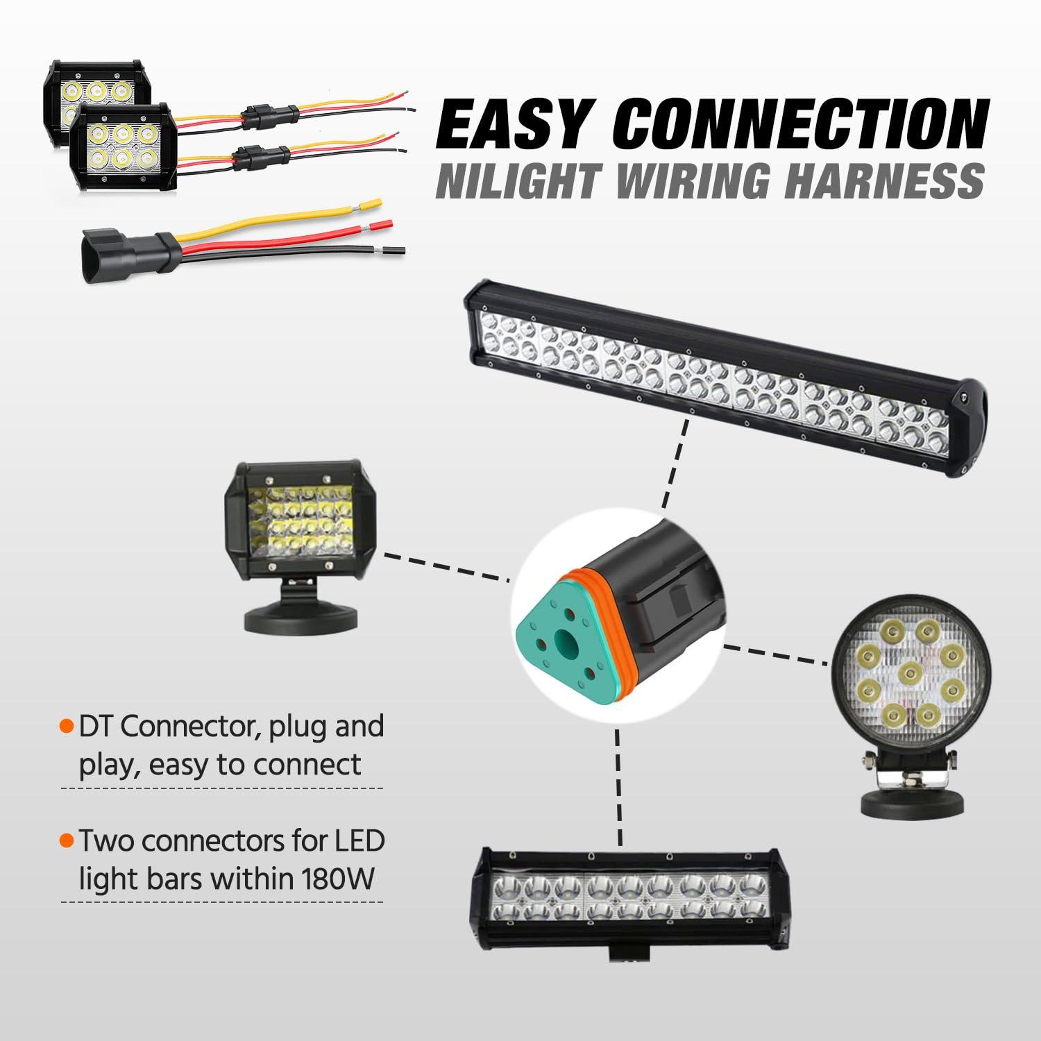 imageNilight 3 Pin DT Connectors 16AWG 6 Kits Male ampamp Female Electrical Connector Waterproof Plug and Play wHeat Shrink Butt Terminals for Automotive Cars Truck Motorcycle Marine Boats