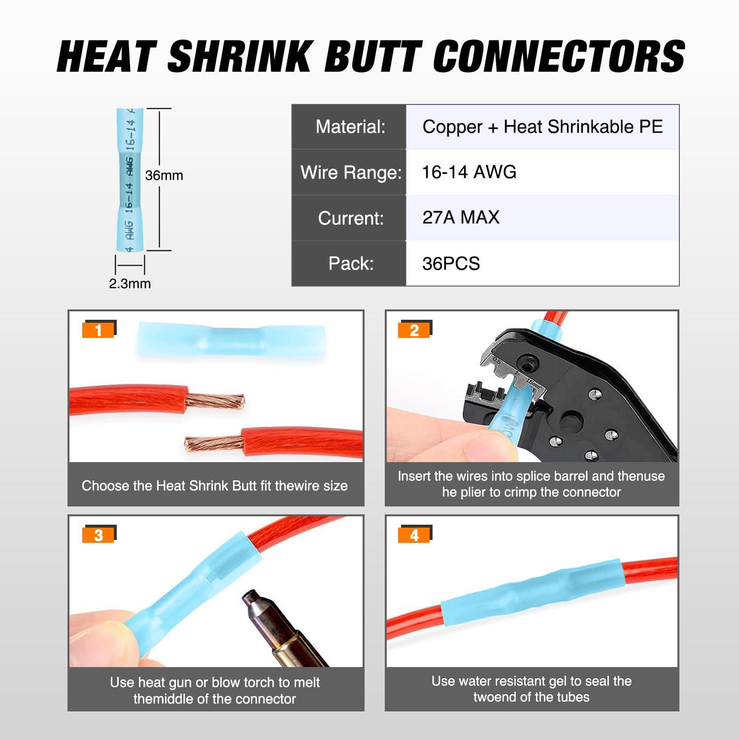 imageNilight 3 Pin DT Connectors 16AWG 6 Kits Male ampamp Female Electrical Connector Waterproof Plug and Play wHeat Shrink Butt Terminals for Automotive Cars Truck Motorcycle Marine Boats