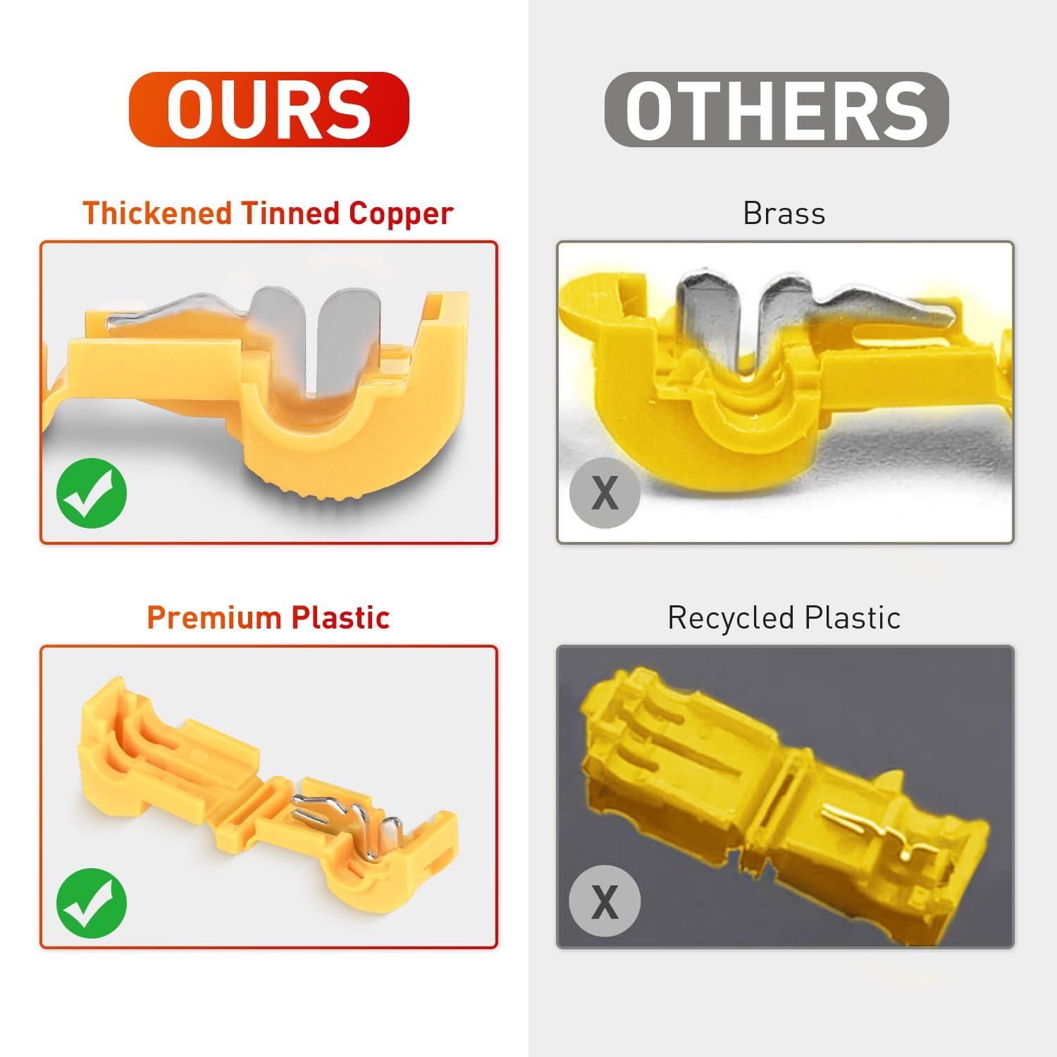 imageNilight 360PCS TTap Wire Connectors SelfStripping Quick Splice Electrical Terminals Insulated Male Disconnect Spade Assortment Kit with Storage Case120Pcs 1210AWG