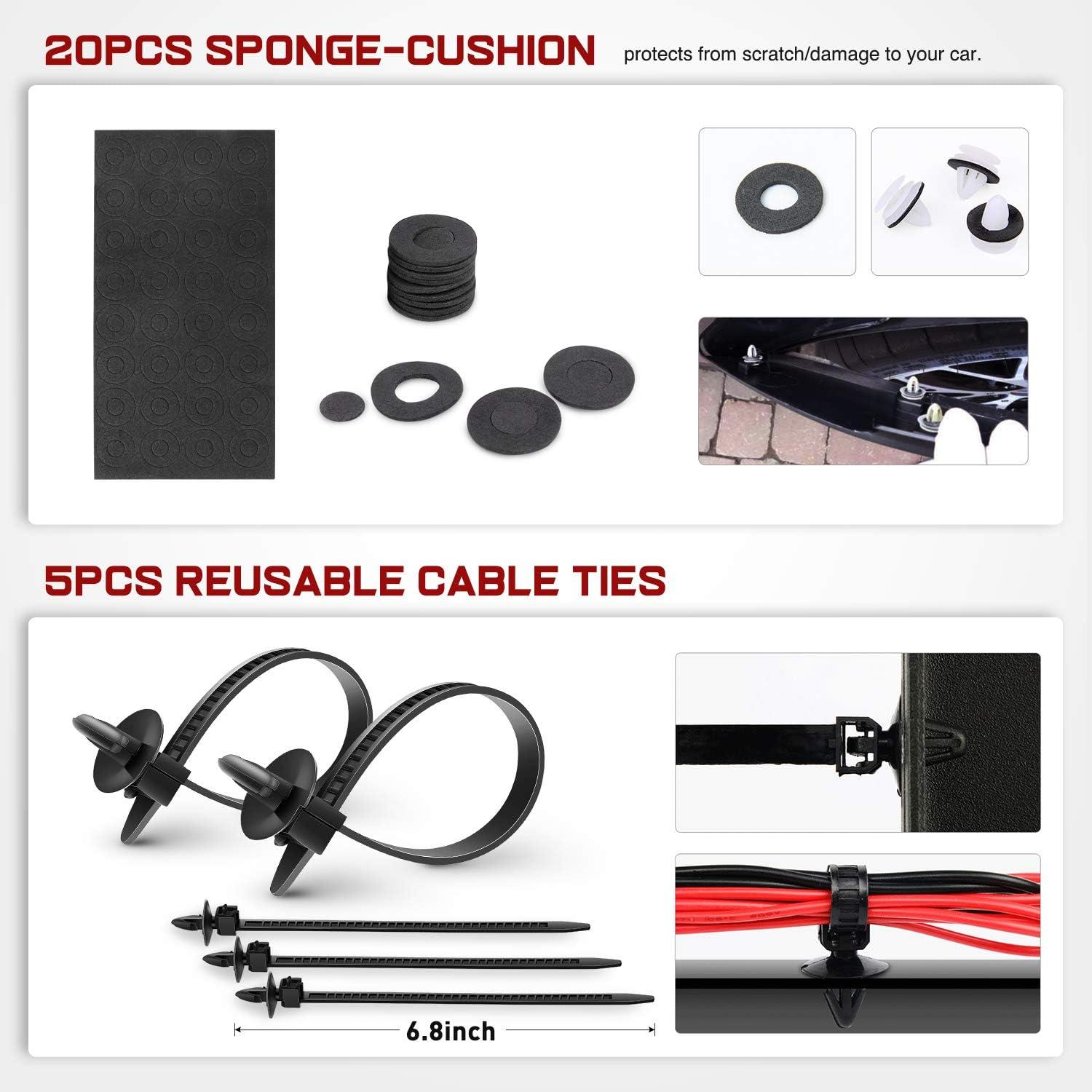 imageNilight 360Pcs Car Retainer Clips Fastener Remover Kit  18 Most Popular Sizes Auto Push Pin Rivets for Benz BMW Toyota Honda Subaru Nissan Mazda2 Years Warranty