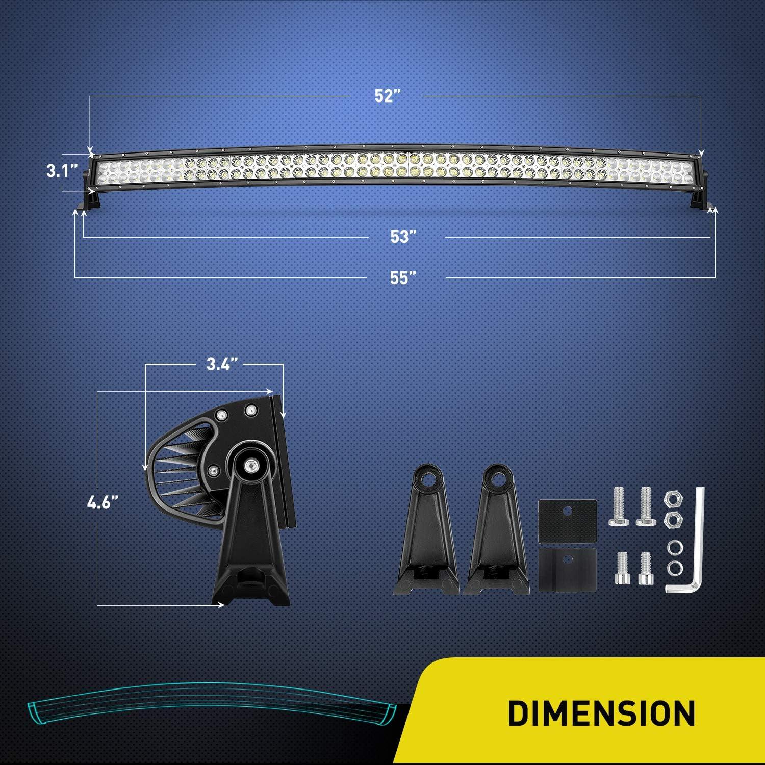 imageNilight 36W LED Light Bar Spot LED Lights Led Bar Driving Fog Light Off Road Lights52Inch 300W Curved Lights