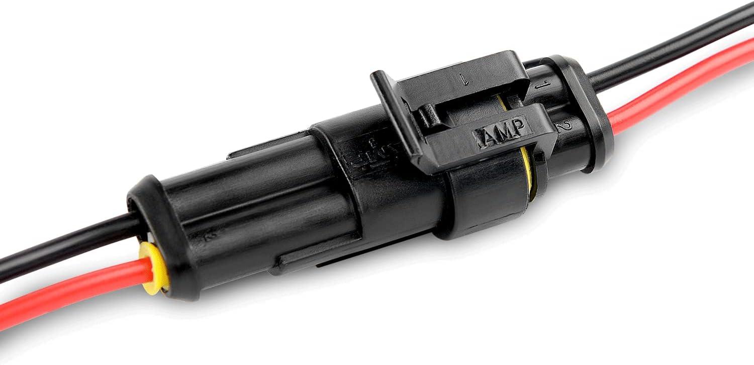 imageNilight 4 PIN DT Connector Kit 3 Sets Size 16 Solid Contacts Waterproof Male Female Terminal for 1420 AWG DT Series Connectors Car Truck Motorcycle OffRoad Vehicles Boat2Pin Wire Harness 5Sets