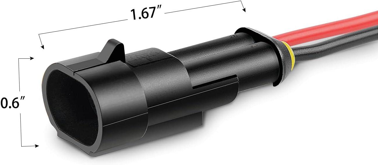 imageNilight 4 PIN DT Connector Kit 3 Sets Size 16 Solid Contacts Waterproof Male Female Terminal for 1420 AWG DT Series Connectors Car Truck Motorcycle OffRoad Vehicles Boat2Pin Wire Harness 5Sets