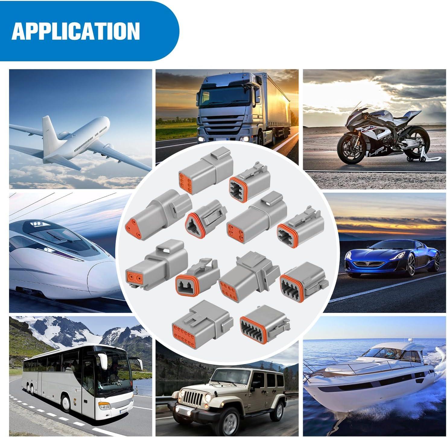 imageNilight 4 PIN DT Connector Kit 3 Sets Size 16 Solid Contacts Waterproof Male Female Terminal for 1420 AWG DT Series Connectors Car Truck Motorcycle OffRoad Vehicles BoatDT 212Pin 40 Sets wRemoval Tool