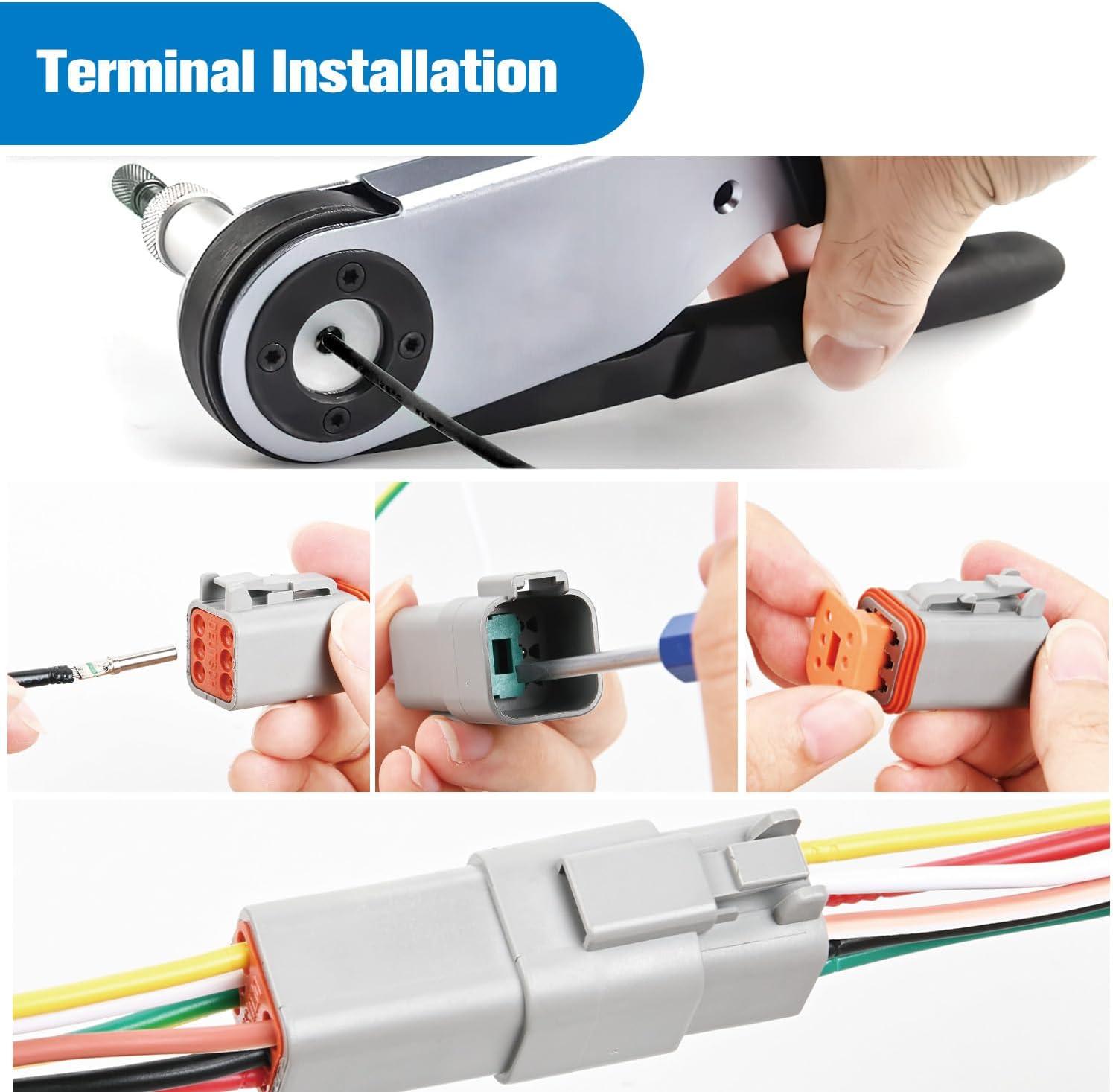 imageNilight 4 PIN DT Connector Kit 3 Sets Size 16 Solid Contacts Waterproof Male Female Terminal for 1420 AWG DT Series Connectors Car Truck Motorcycle OffRoad Vehicles BoatDT6Pin 3 Sets