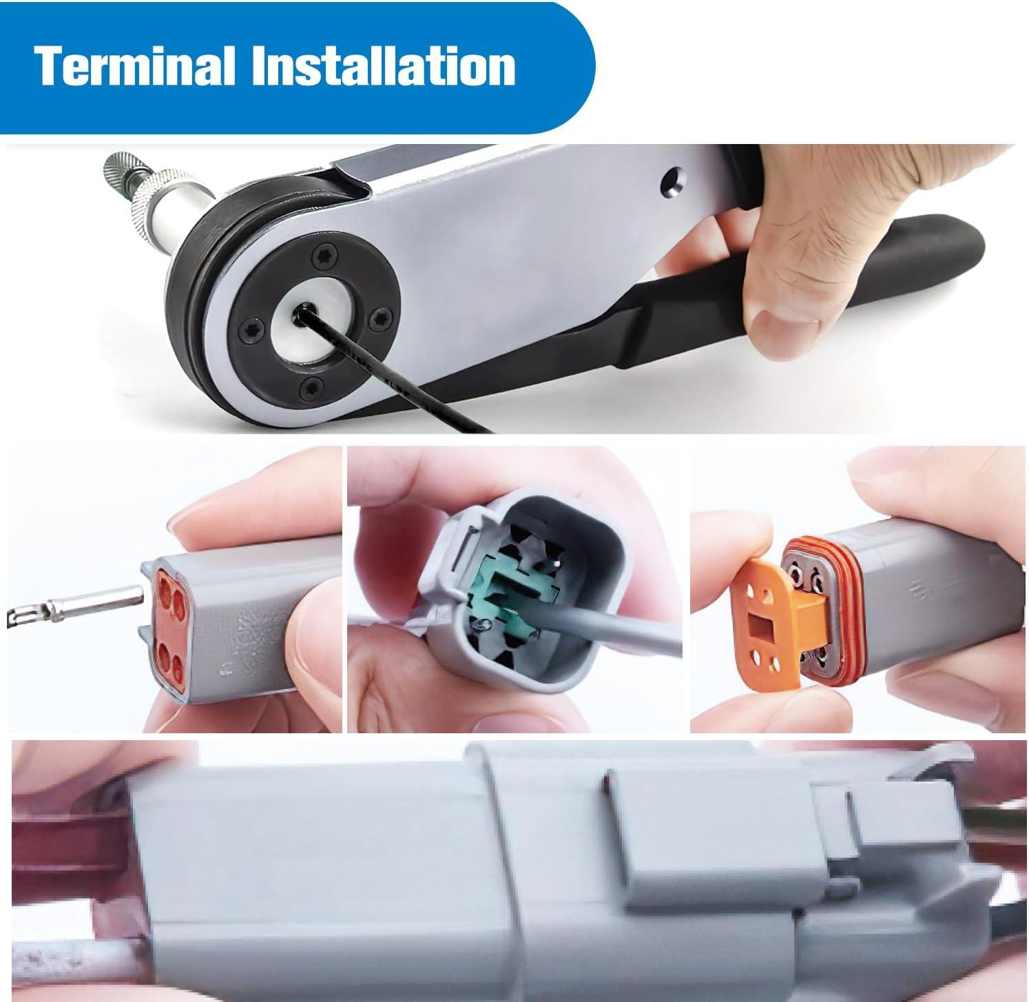 imageNilight 4 PIN DT Connector Kit 3 Sets Size 16 Solid Contacts Waterproof Male Female Terminal for 1420 AWG DT Series Connectors Car Truck Motorcycle OffRoad Vehicles BoatDT4Pin 3 Sets