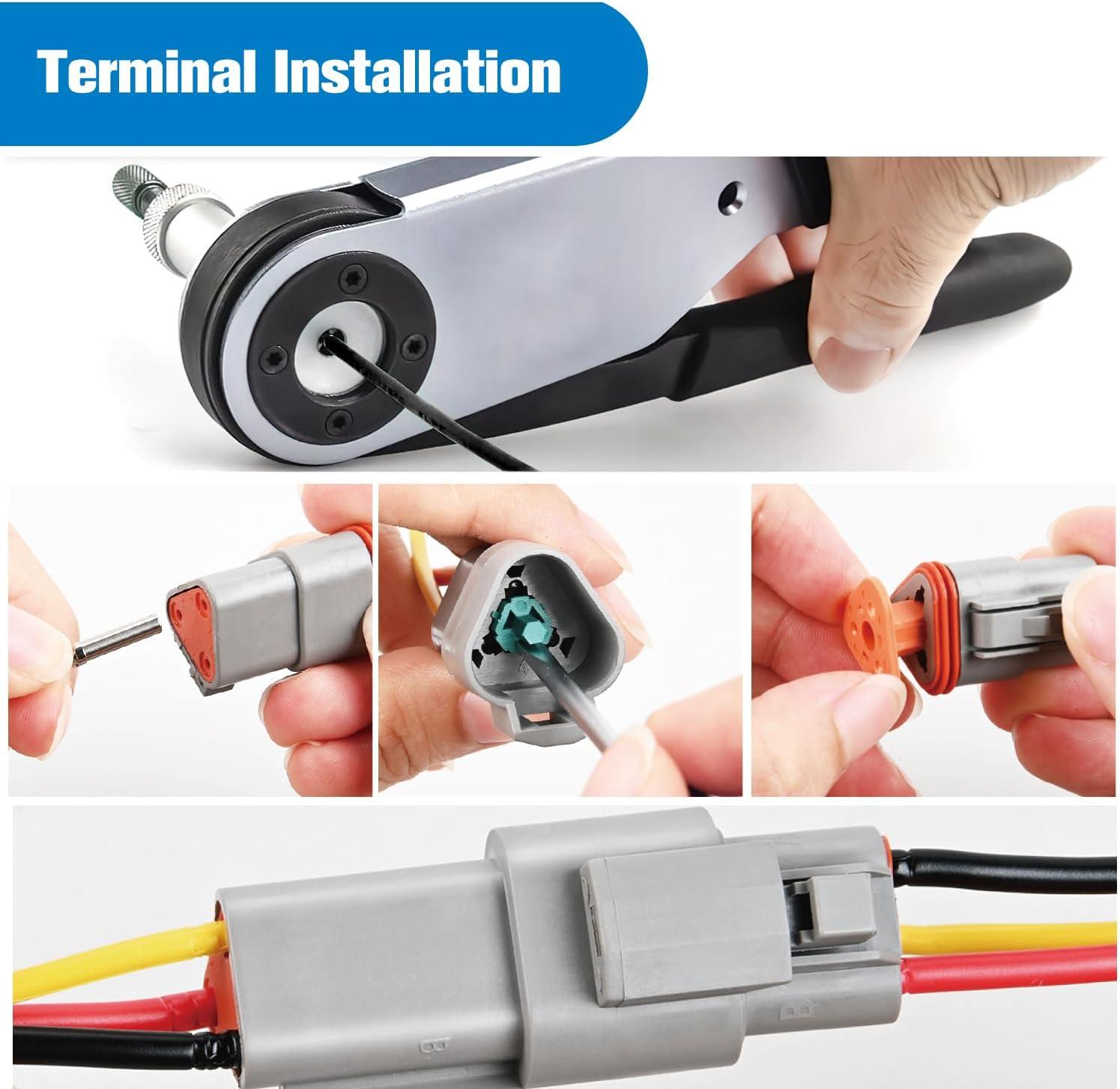 imageNilight 4 PIN DT Connector Kit 3 Sets Size 16 Solid Contacts Waterproof Male Female Terminal for 1420 AWG DT Series Connectors Car Truck Motorcycle OffRoad Vehicles BoatDT3Pin 3 Sets