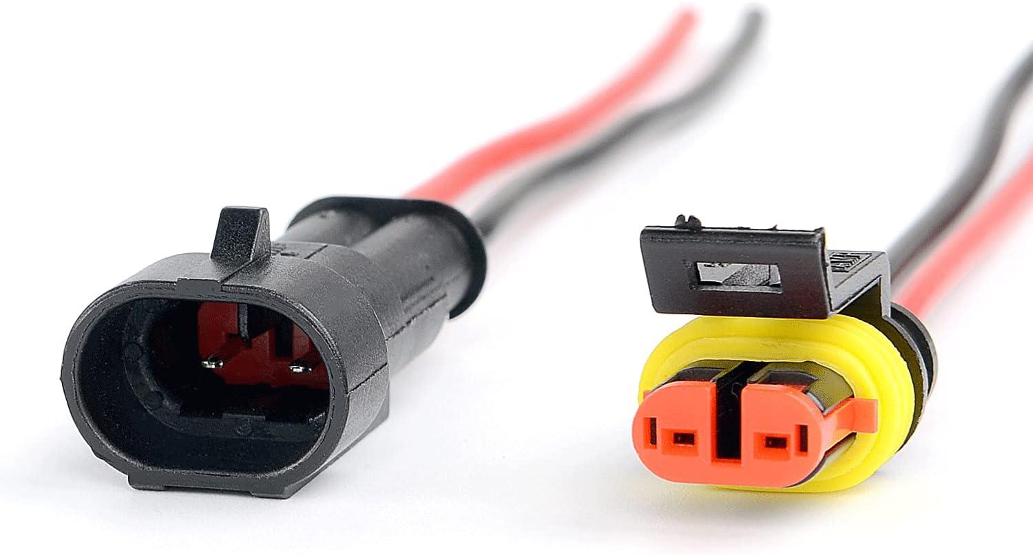 imageNilight 4 PIN DT Connector Kit 3 Sets Size 16 Solid Contacts Waterproof Male Female Terminal for 1420 AWG DT Series Connectors Car Truck Motorcycle OffRoad Vehicles Boat2Pin Wire Harness 5Sets