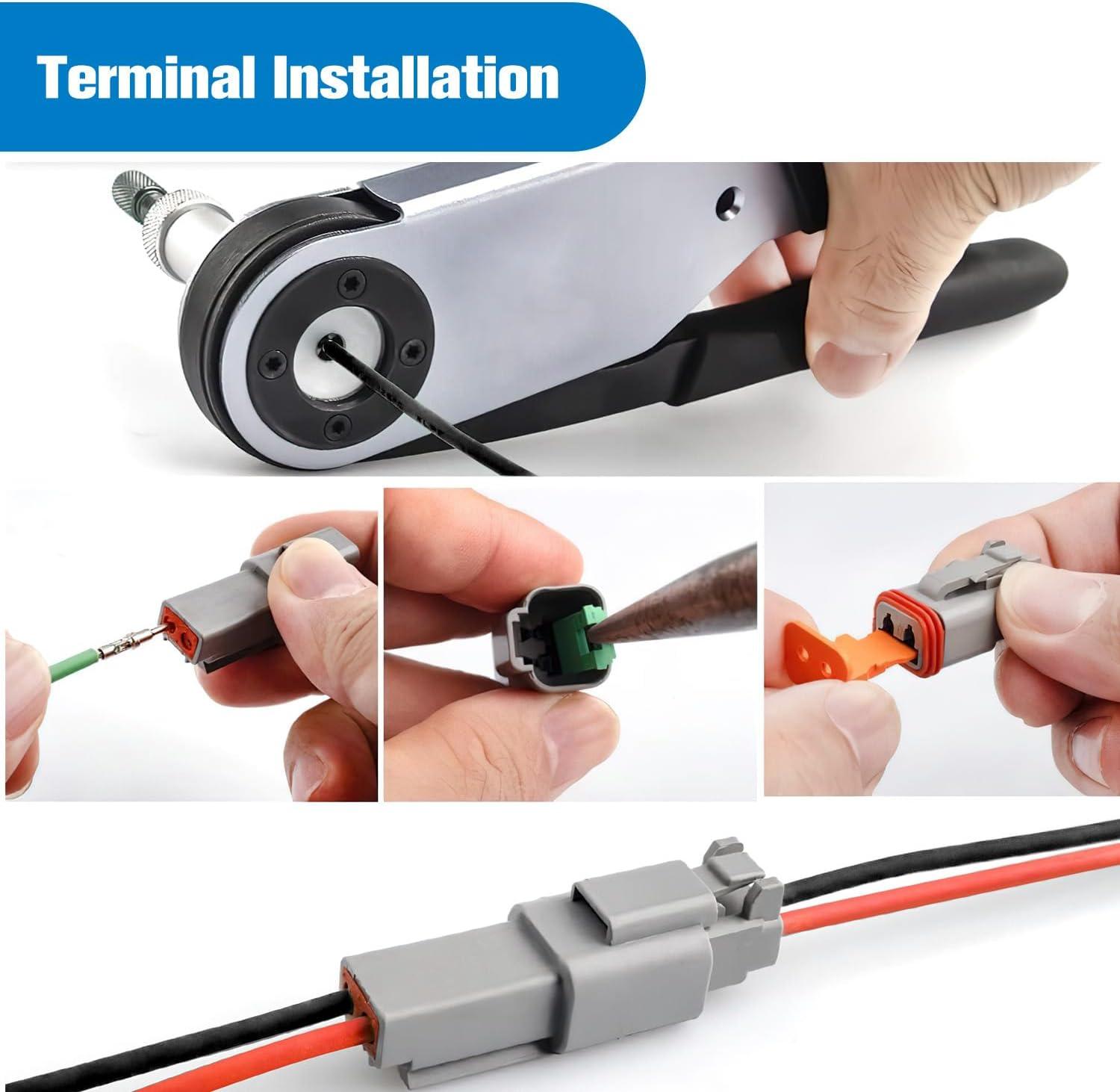 imageNilight 4 PIN DT Connector Kit 3 Sets Size 16 Solid Contacts Waterproof Male Female Terminal for 1420 AWG DT Series Connectors Car Truck Motorcycle OffRoad Vehicles BoatDT2Pin 3 Sets